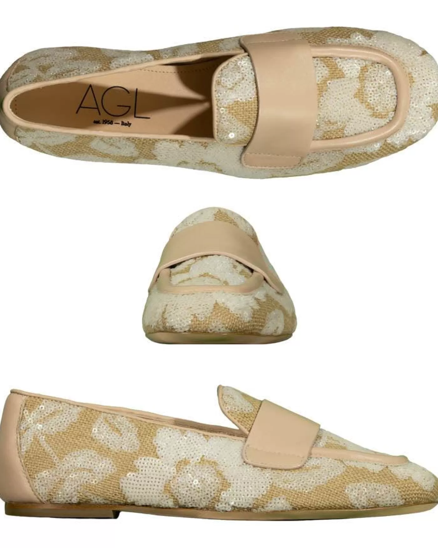 AGL Sheryl Raffia Flat Loafer WHITEGHIBLI Best