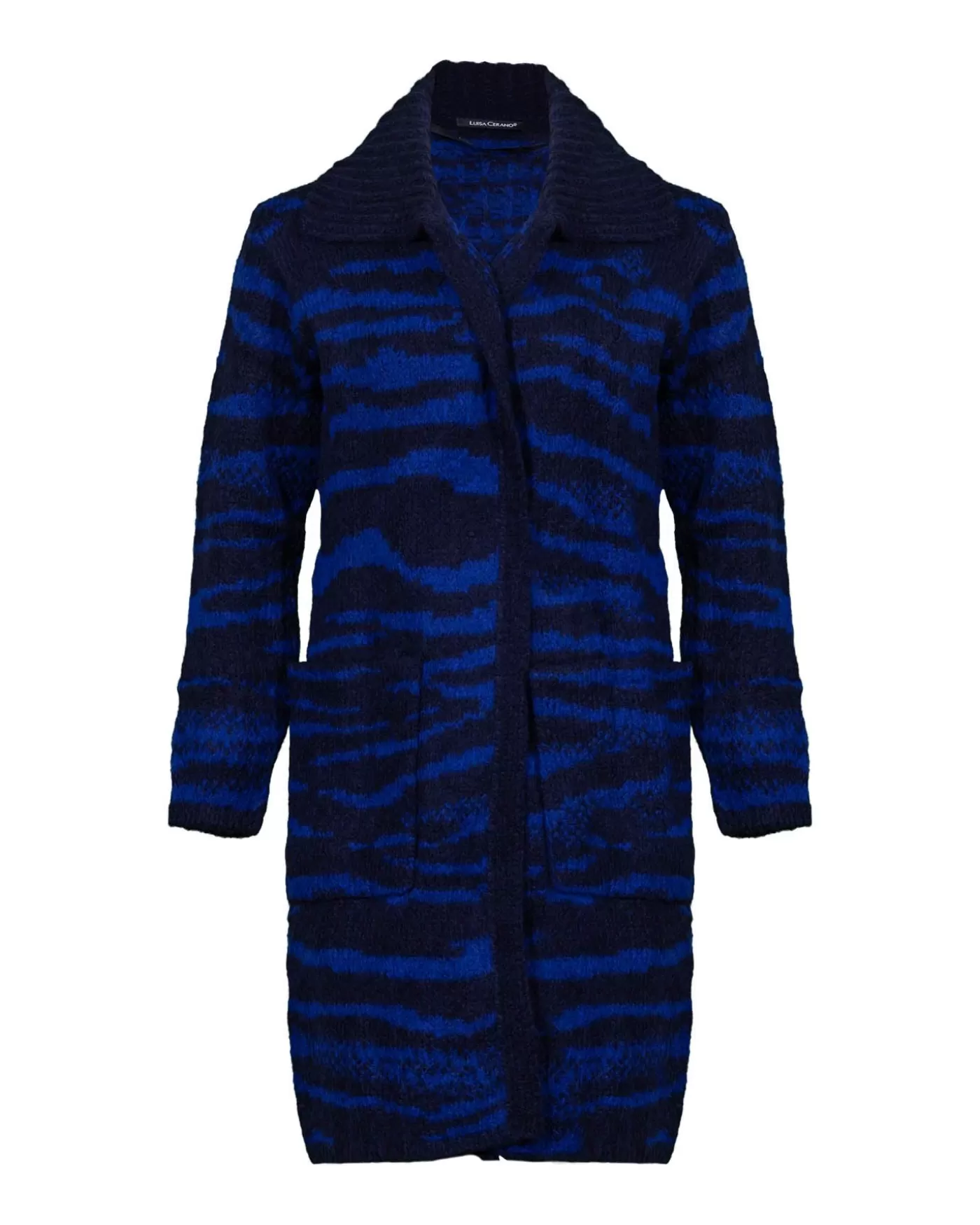 Luisa Cerano Animal Print Long Cardigan ULTRAMARINE Online