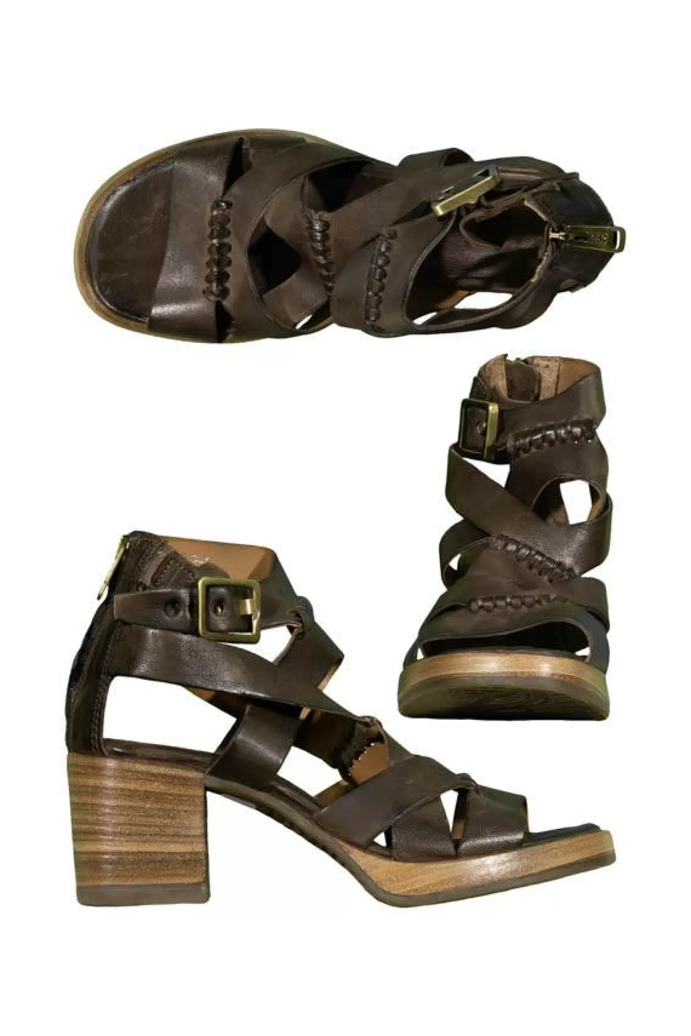 AS98 Criss Cross Strap Platform Ankle Sandal FONDENTE New