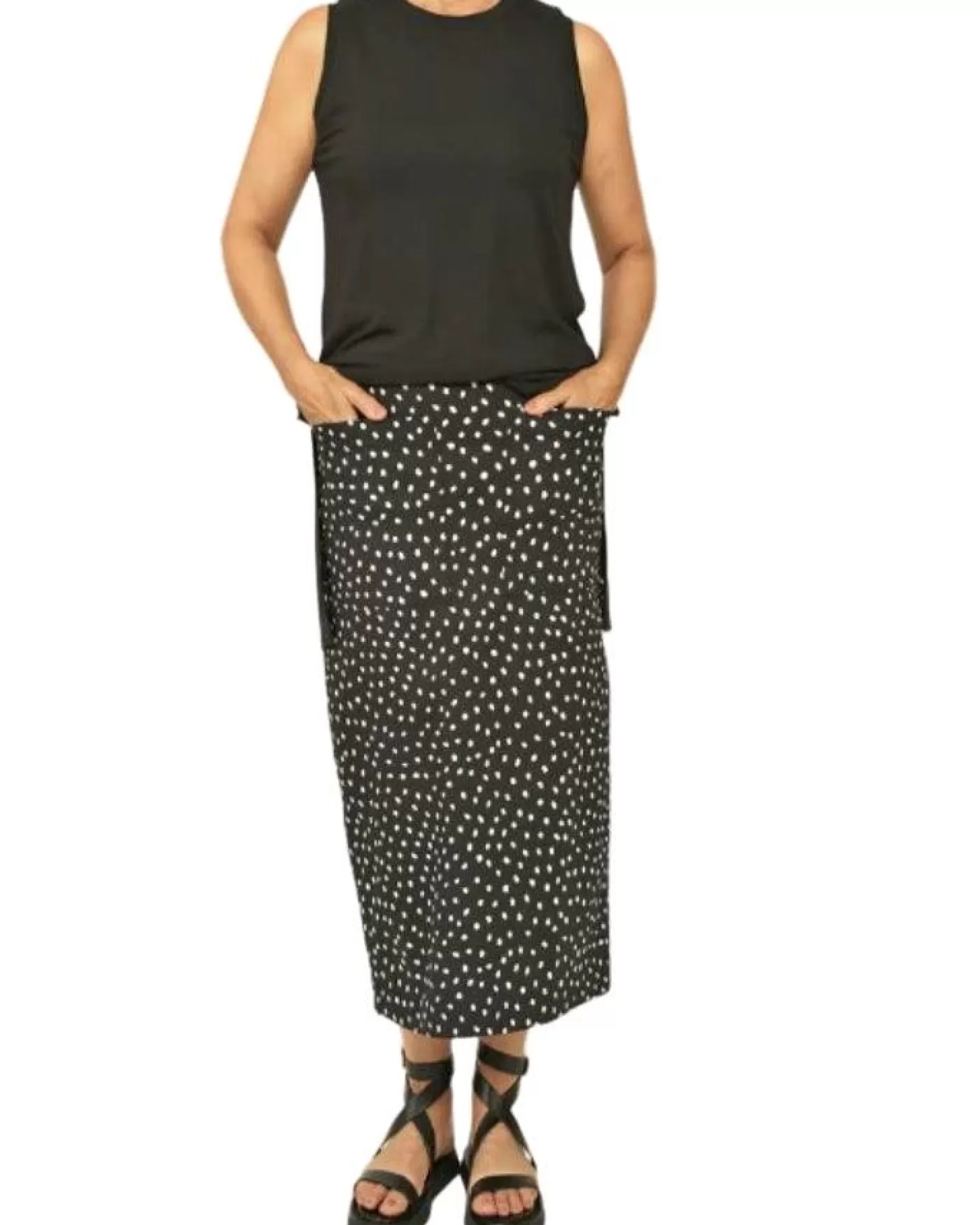 Ayrtight Luisa Midi Polka Dot Skirt Black/White Store