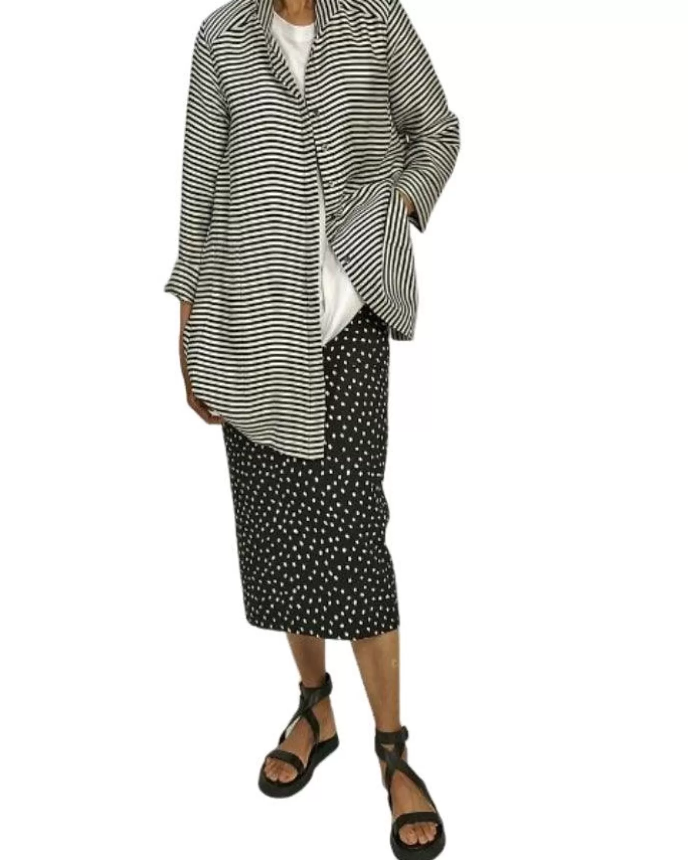 Ayrtight Luisa Midi Polka Dot Skirt Black/White Store