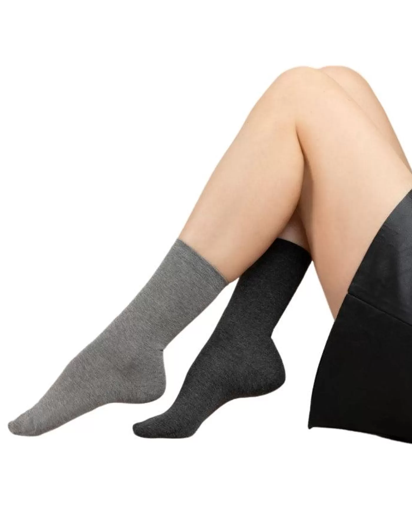 Bleu Foret Solid Color Cotton Socks Twin Pack Sale