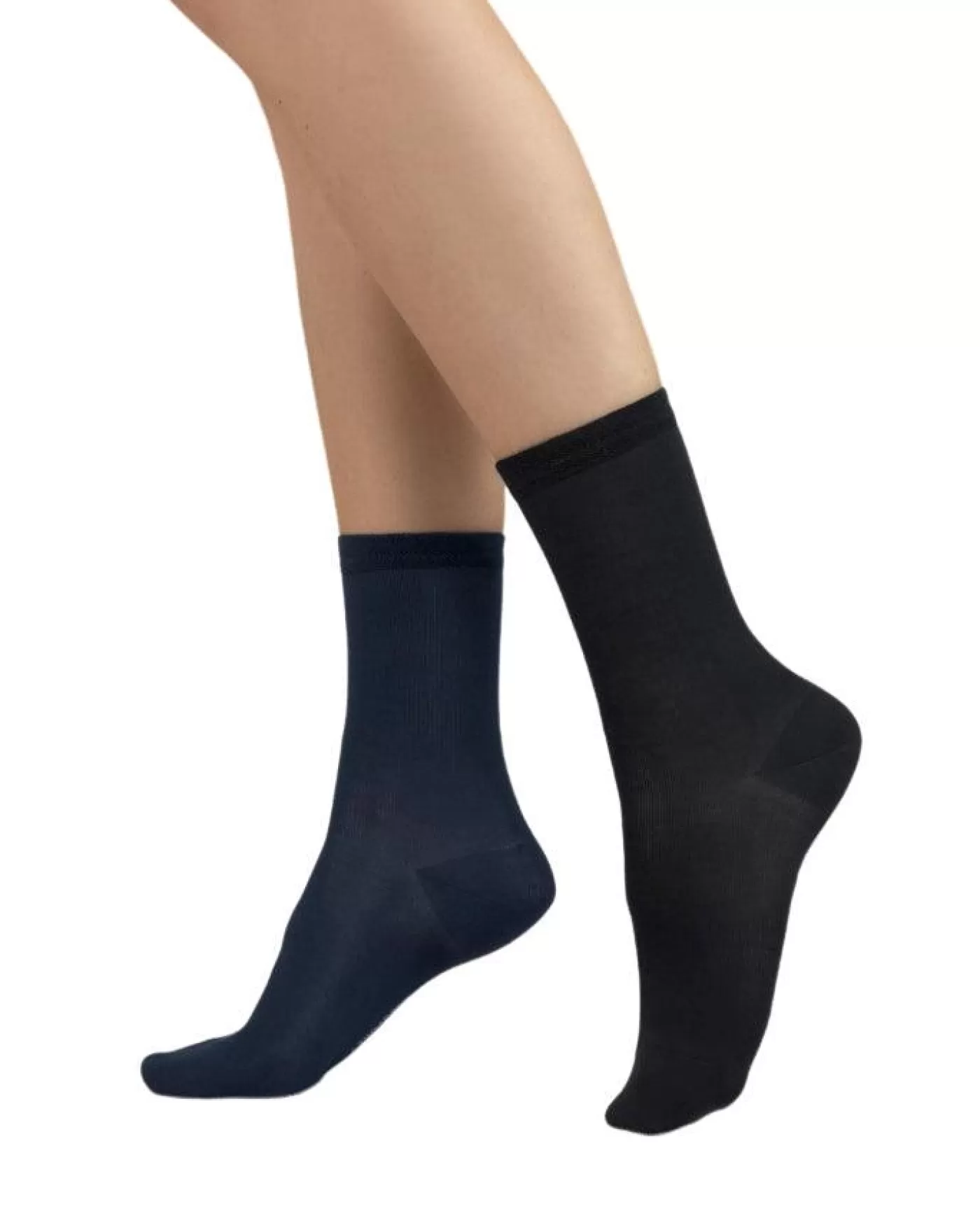 Bleu Foret Solid Color Cotton Socks Twin Pack Sale