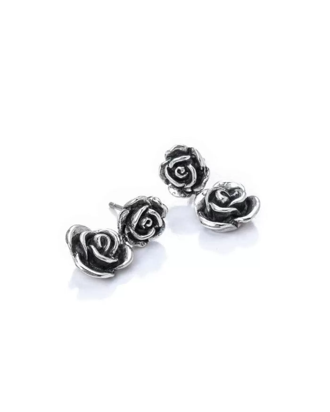 Bloodline Design Double Rose Drop Earrings SterlingSilver Hot