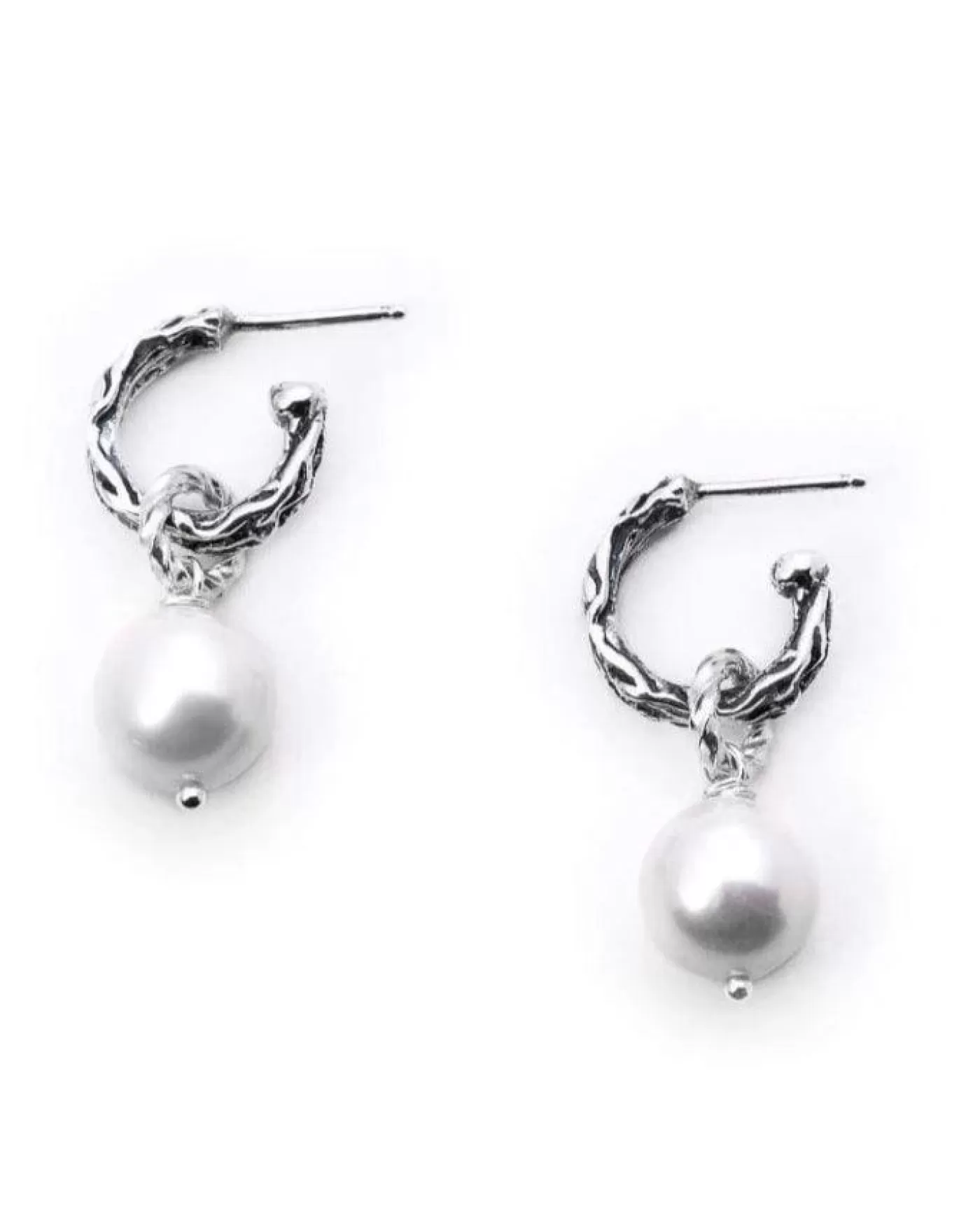 Bloodline Design Eternal Vine Hoop Pearl Earrings WhitePearl Best Sale