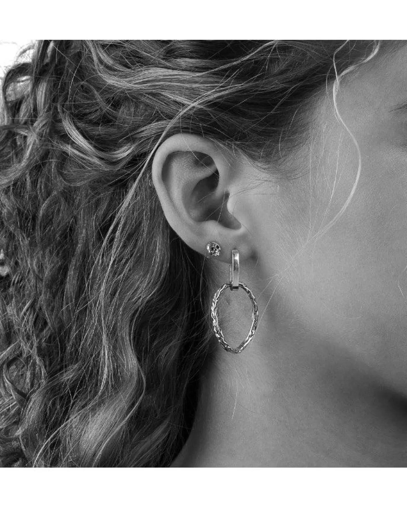 Bloodline Design Large Modern Vintage Earrings SterlingSilver Fashion