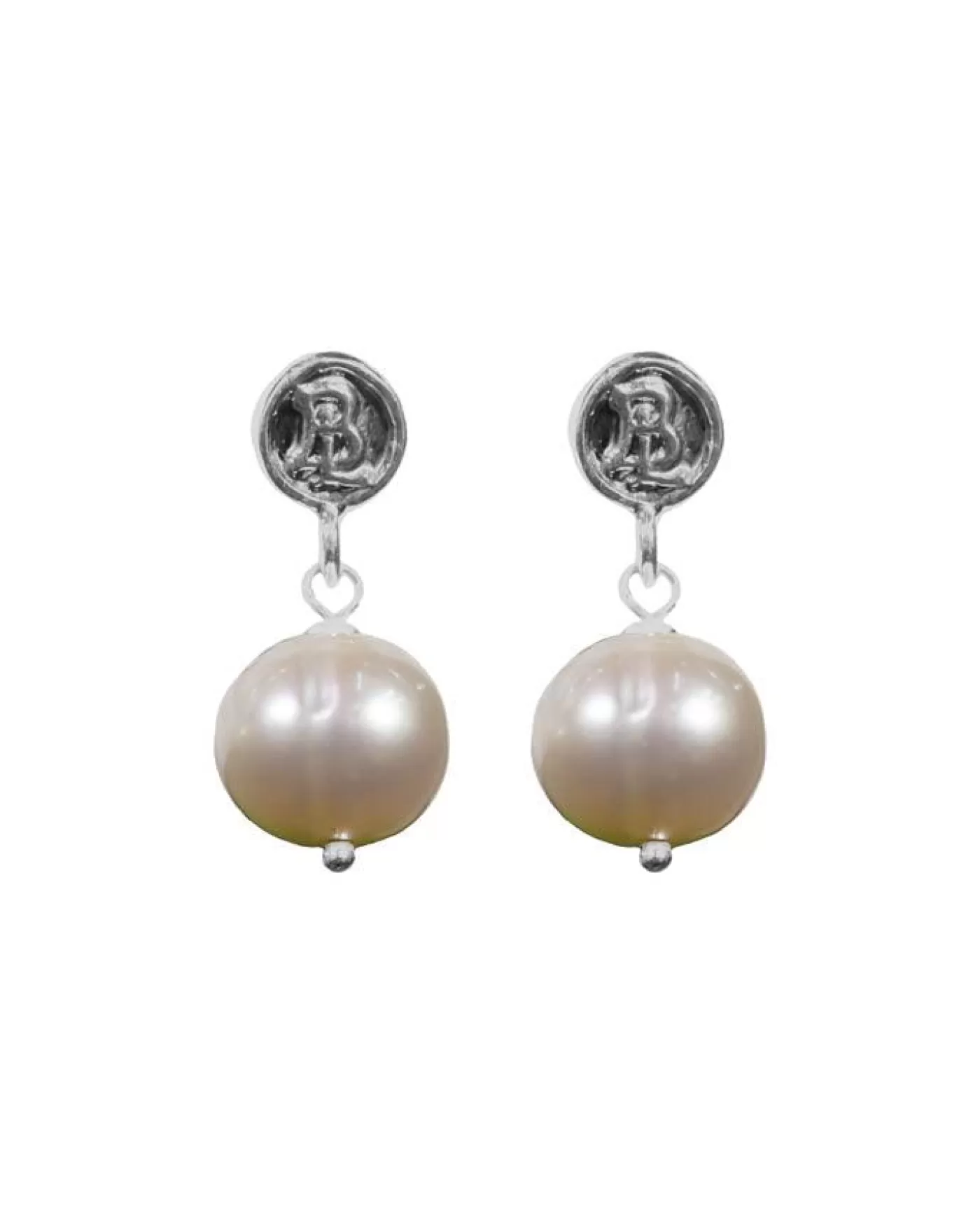 Bloodline Design Pearl Drop Earrings WhitePearl Clearance