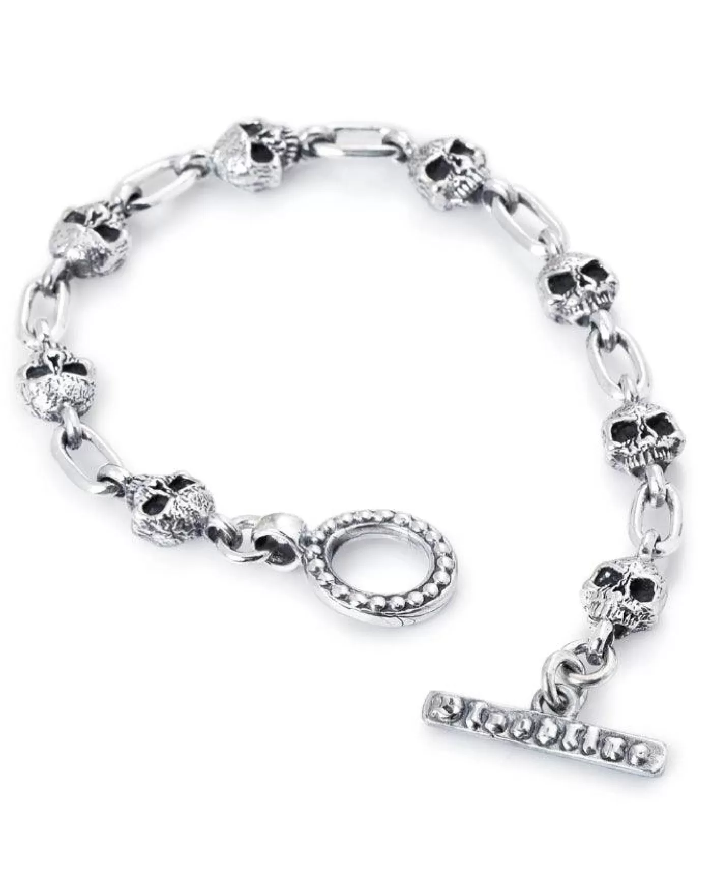 Bloodline Design Skull Link Bracelet SterlingSilver Best