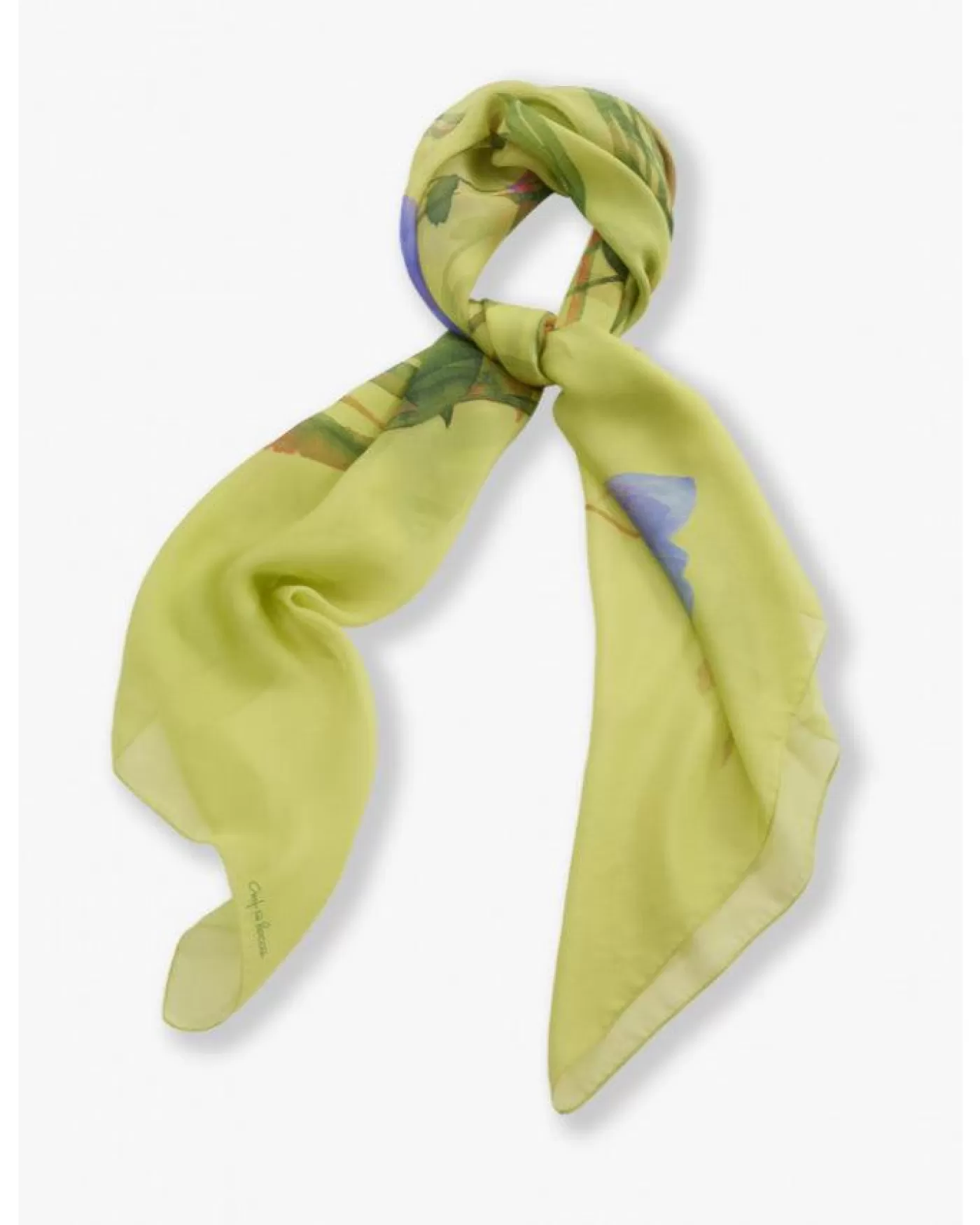 Cinzia Rocca Floral Silk Scarf GREEN Store