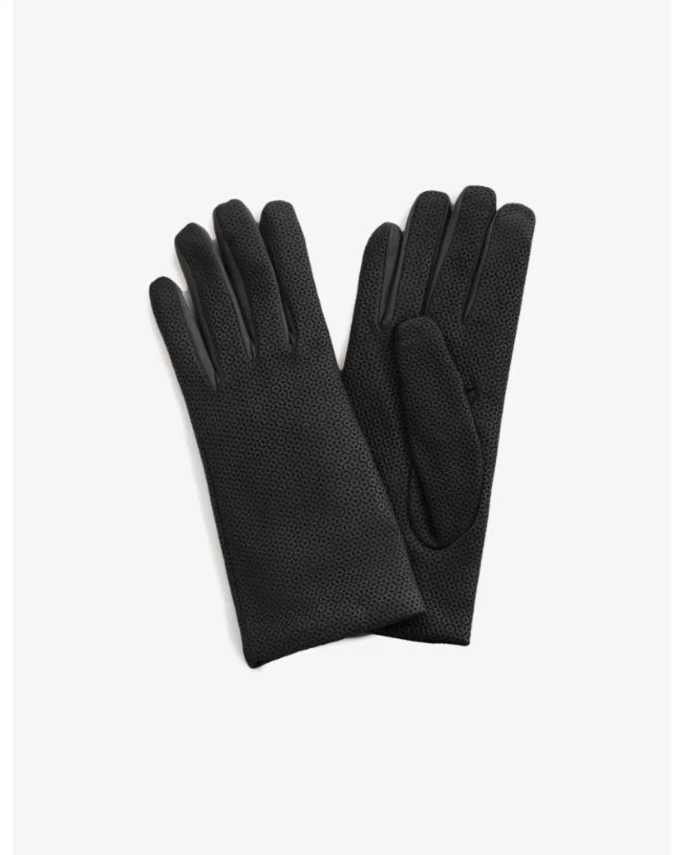 Cinzia Rocca Perforated Pattern Nappa Leather Gloves Black Online