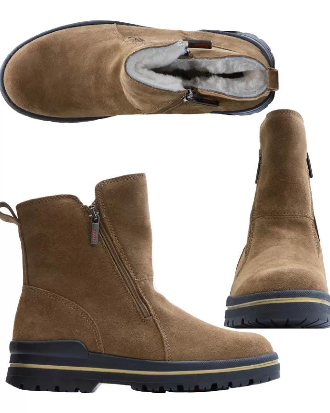 Olang Dama Suede Dual Zip Boot CuoioBrown Outlet