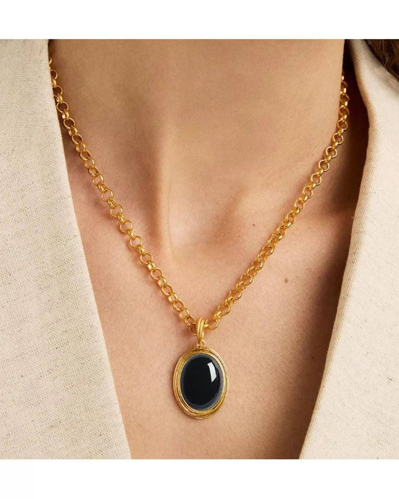 Dean Davidson Forme Gemstone Statement Necklace Gold/BlackOnyx Online