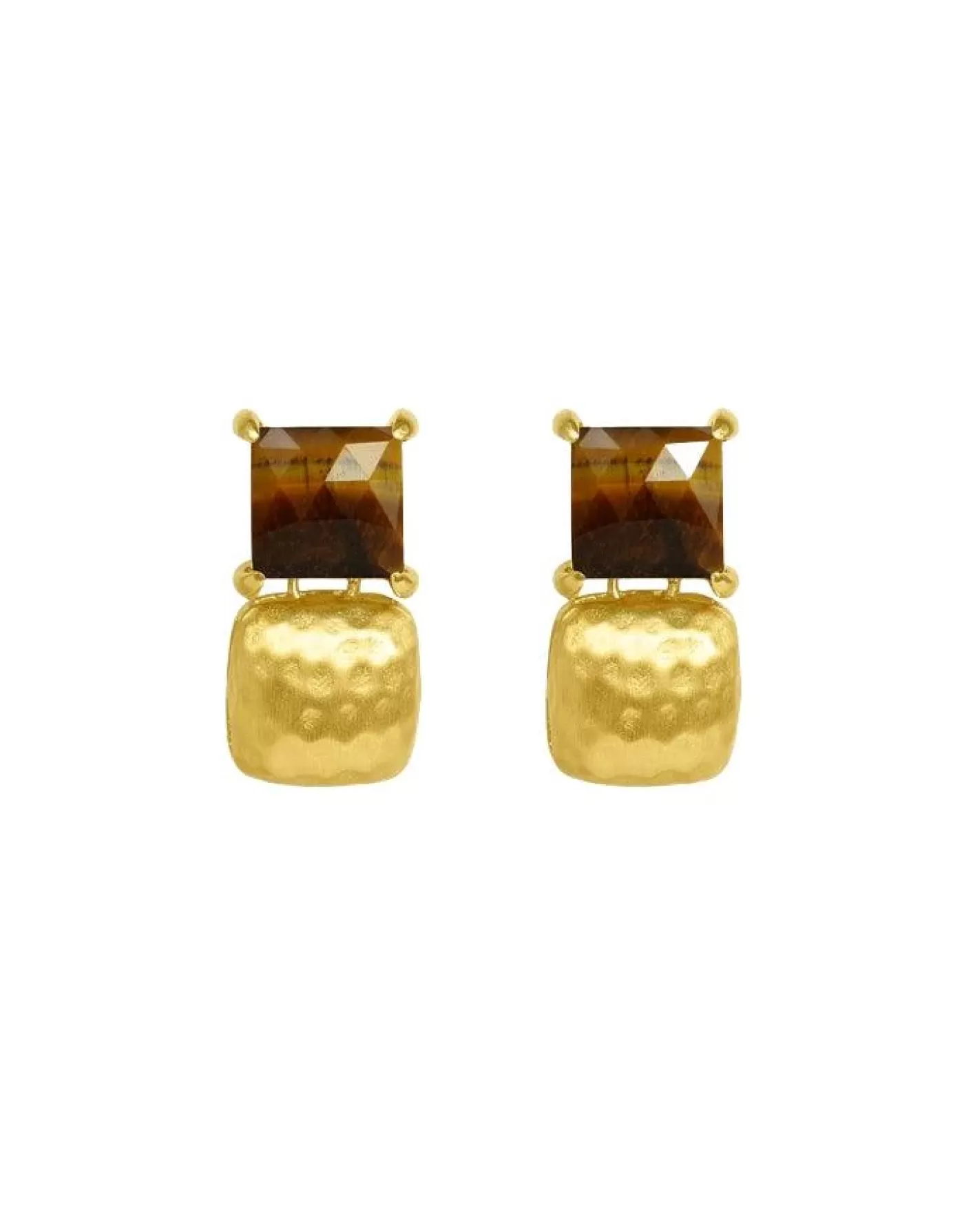 Dean Davidson Nomad Square Droplet Earrings GOLD/TIGERSEYE Shop