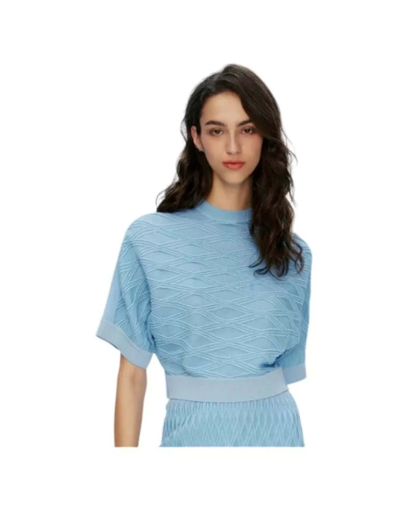 Diane Von Furstenberg Cairo Knit Top SkyBlue Hot