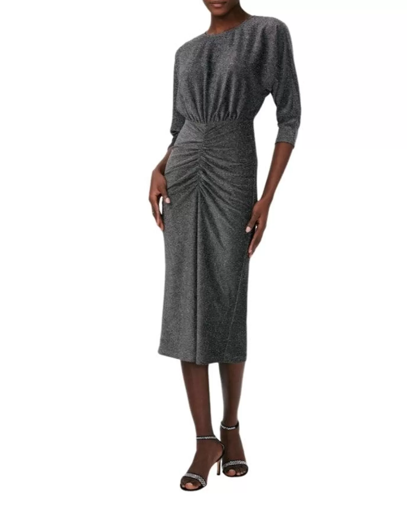 Diane Von Furstenberg Chrisey Metallic Dress SILVERGREY Clearance