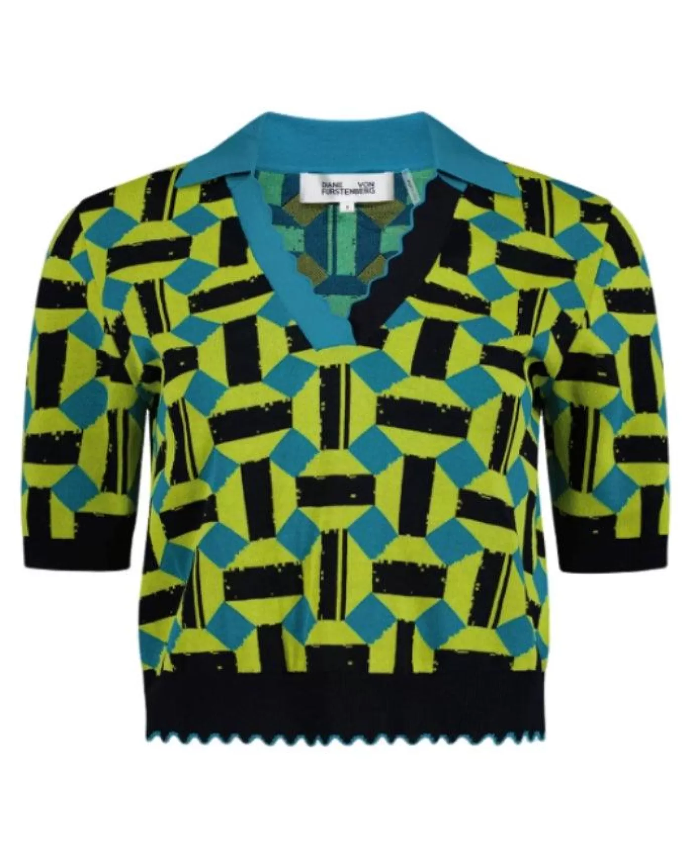 Diane Von Furstenberg Hannah Knit Top SQUAREDOTLARGE Best Sale