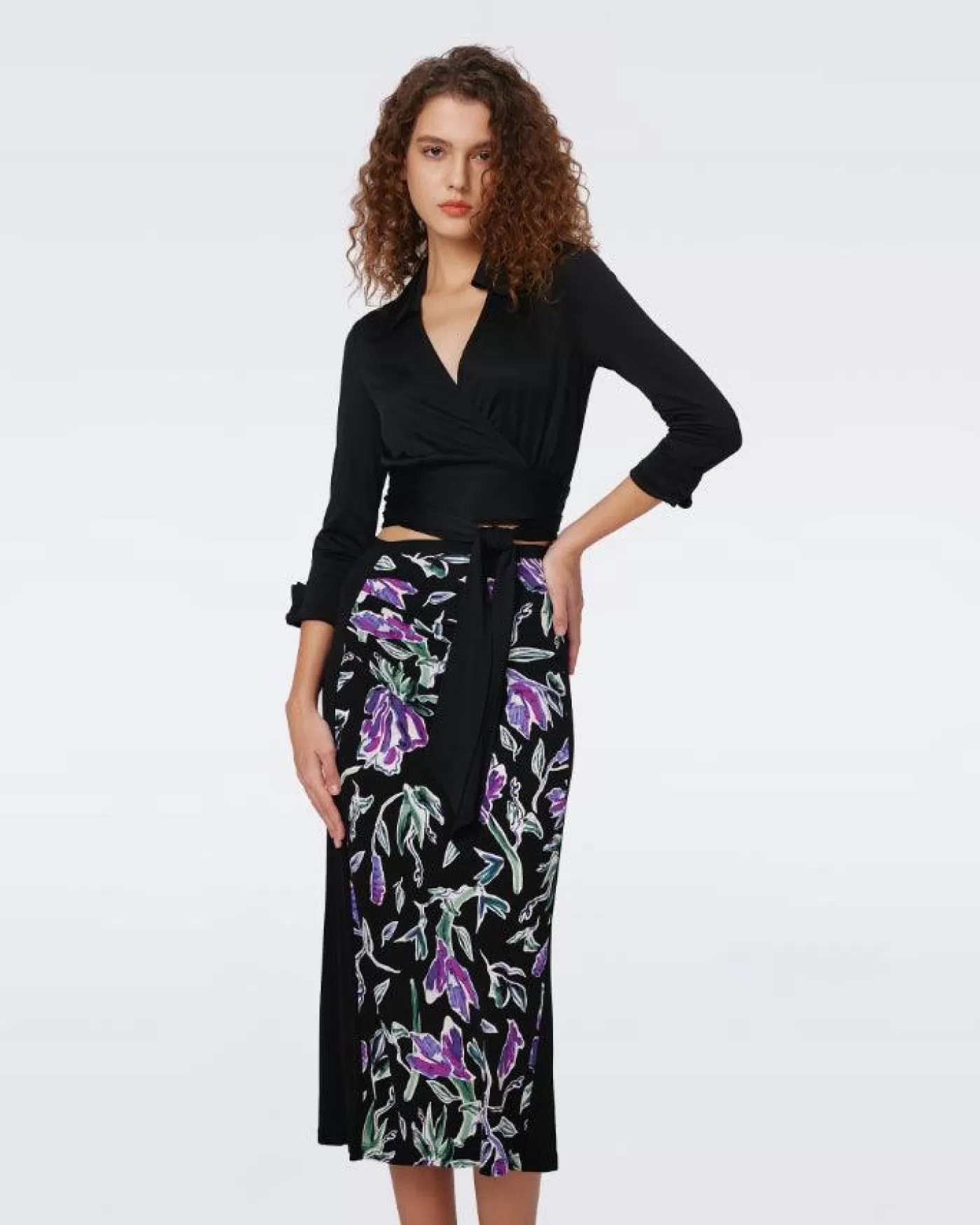 Diane Von Furstenberg Hunter Skirt TULIPFIELDSVIOLETLG/BLACK Best Sale