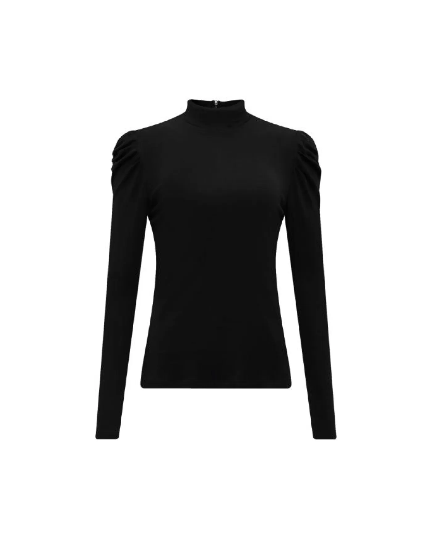 Diane Von Furstenberg Remy Sheer Puff Sleeves Top Black Sale