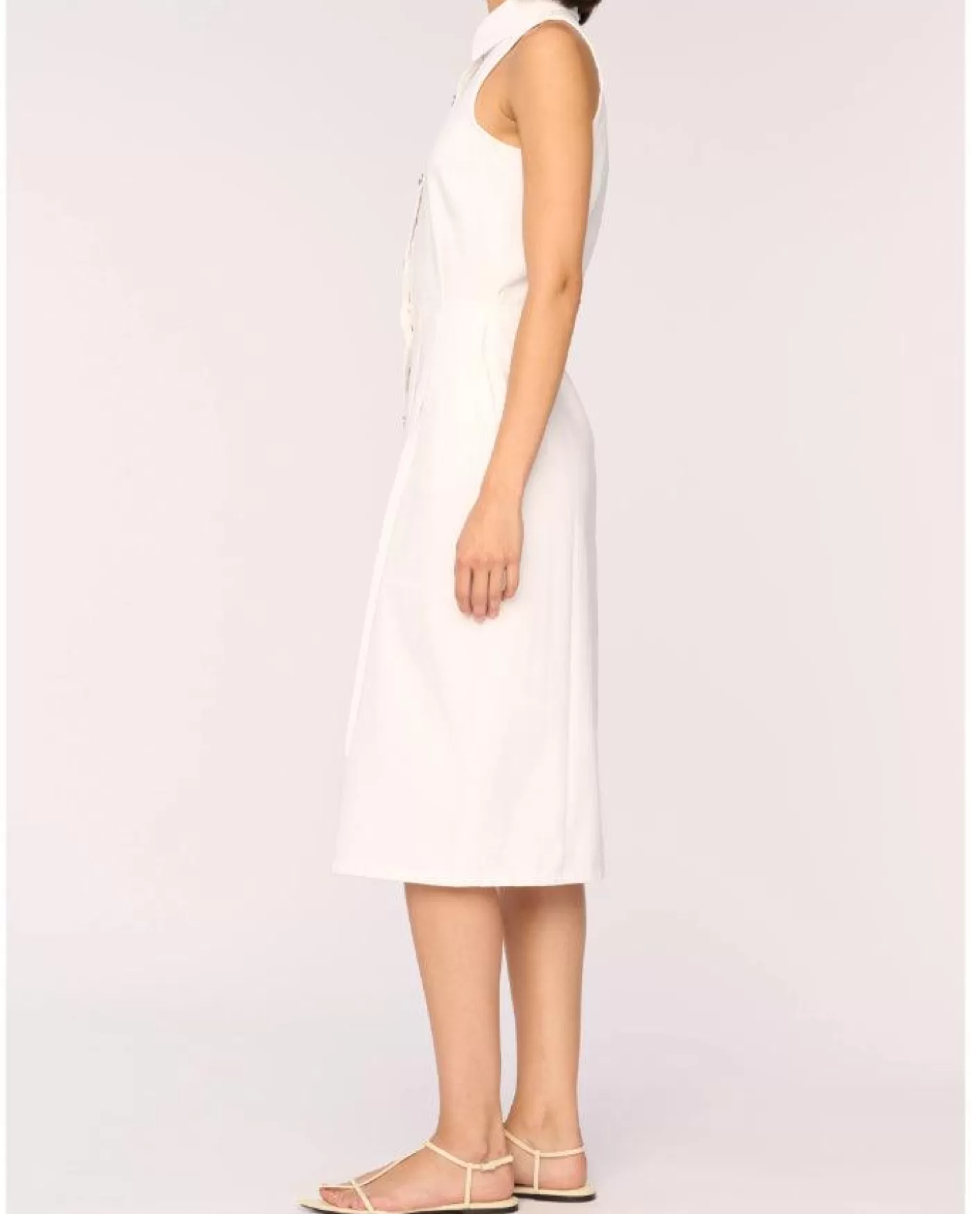 DL1961 Daphne Sleeveless Button Down Dress WHITEVINTAGE Flash Sale