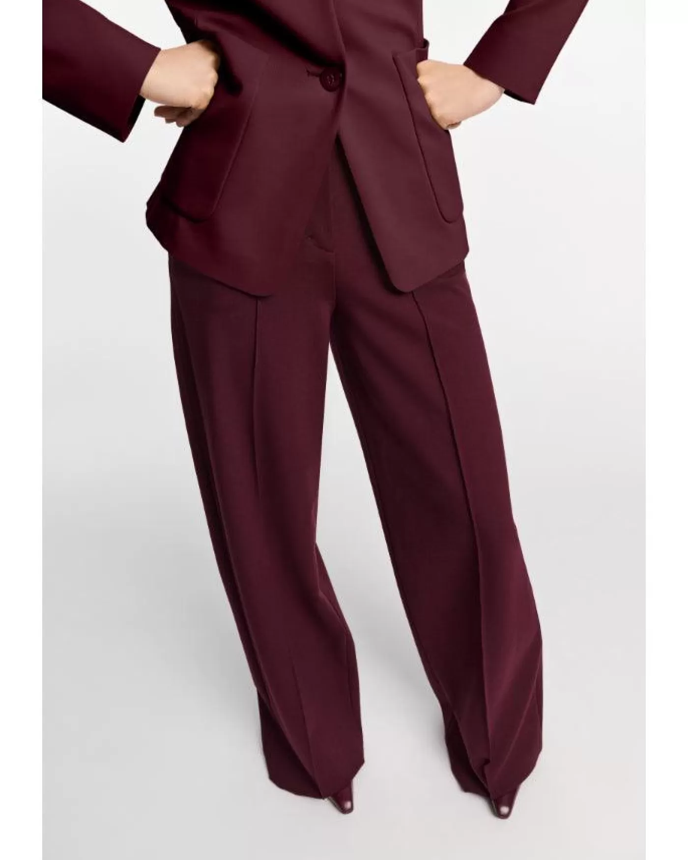 Dorothee Schumacher Emotional Essence Wide Leg Pants Dark Burgundy DARKBURGUNDY Hot