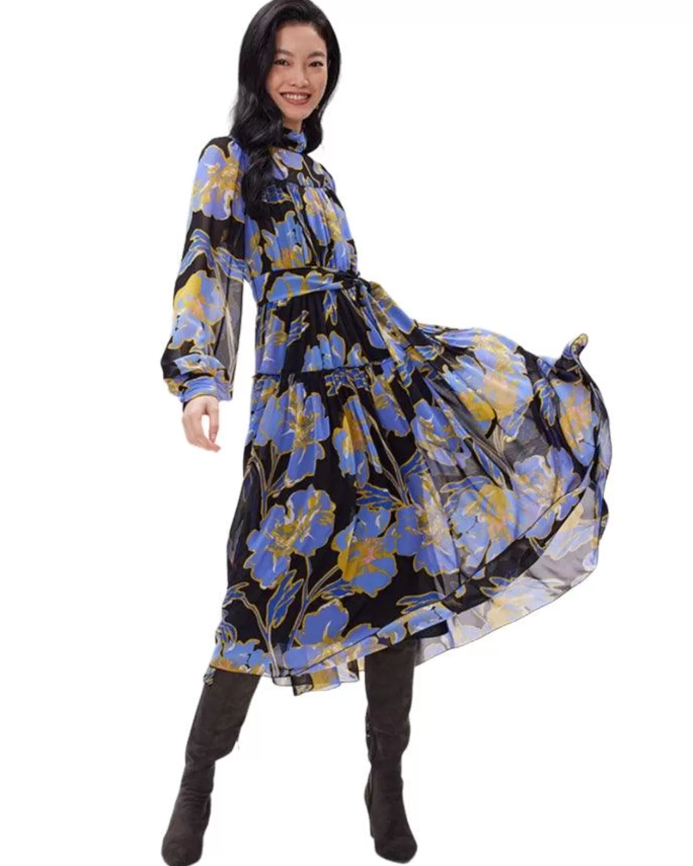 Diane Von Furstenberg DVF Kent Dress OUTLINEFLORALBLUE Fashion