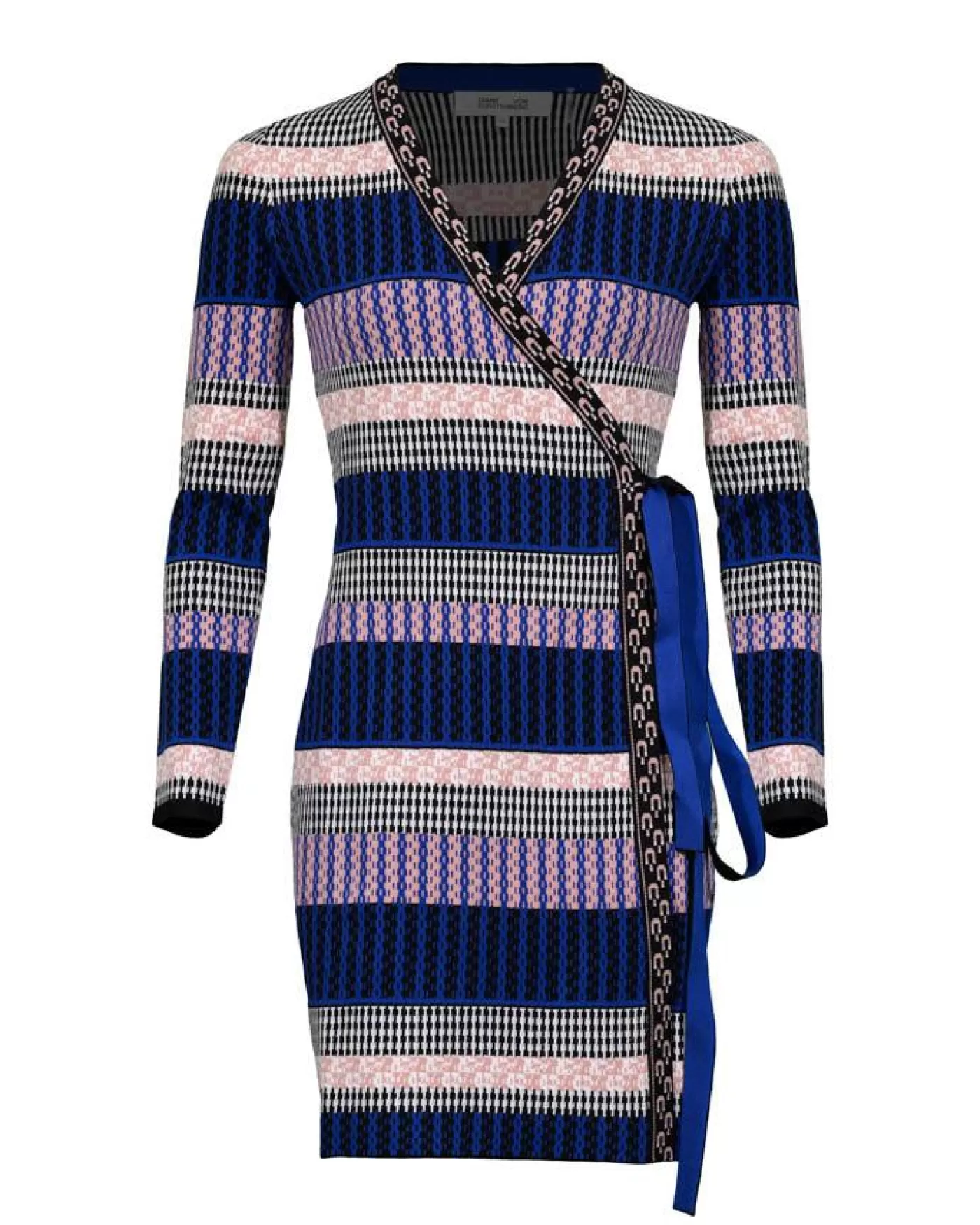 Diane Von Furstenberg DVF Melita Dress MULTICOLORKNITSTRIPEPINK/NAVY Hot