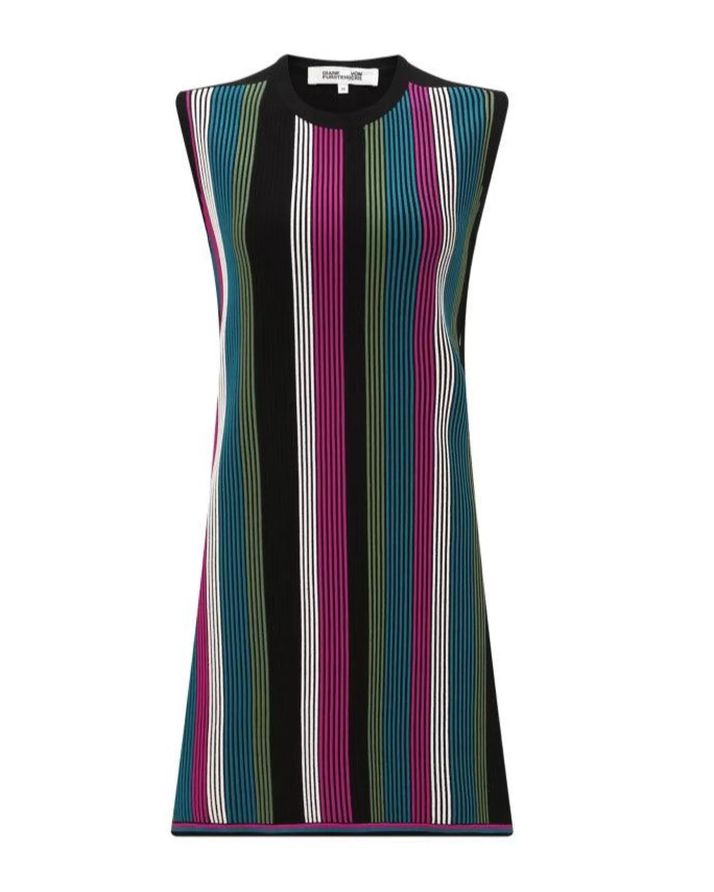 Diane Von Furstenberg DVF Meta Sleeveless Stripe Dress RAINBOWSTRIPE Outlet