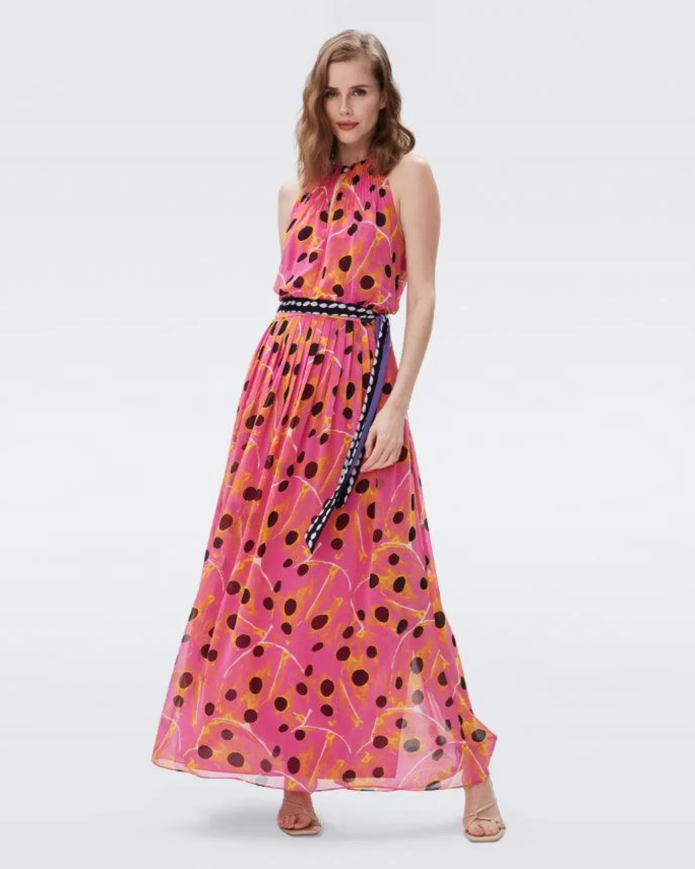 Diane Von Furstenberg DVF Miriam Dot Maxi Dress LADYBUGDOT Shop