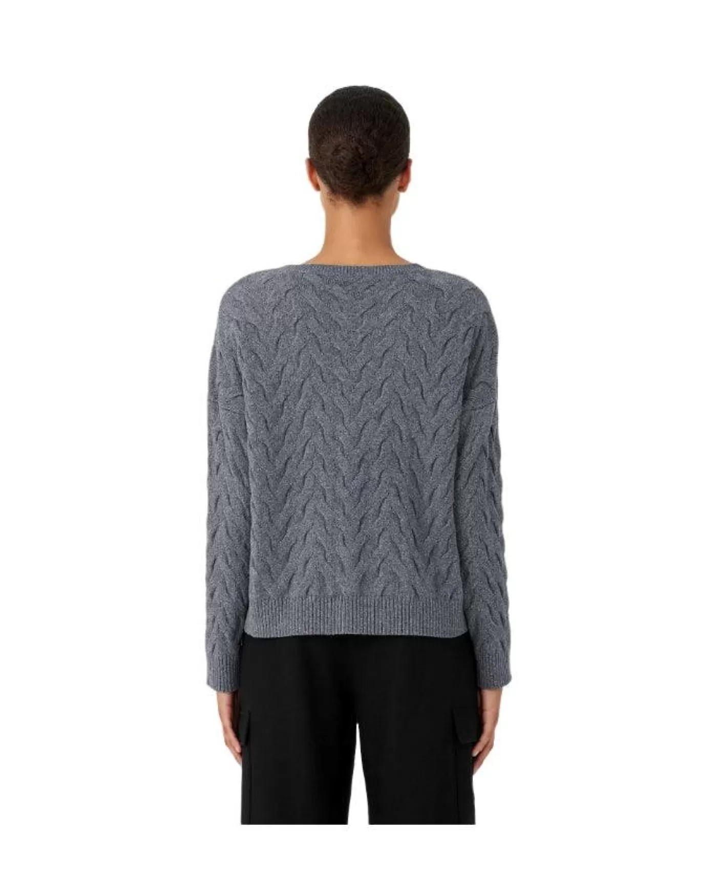 Eileen Fisher Cmere Blend Cable Knit Pullover Ash Clearance