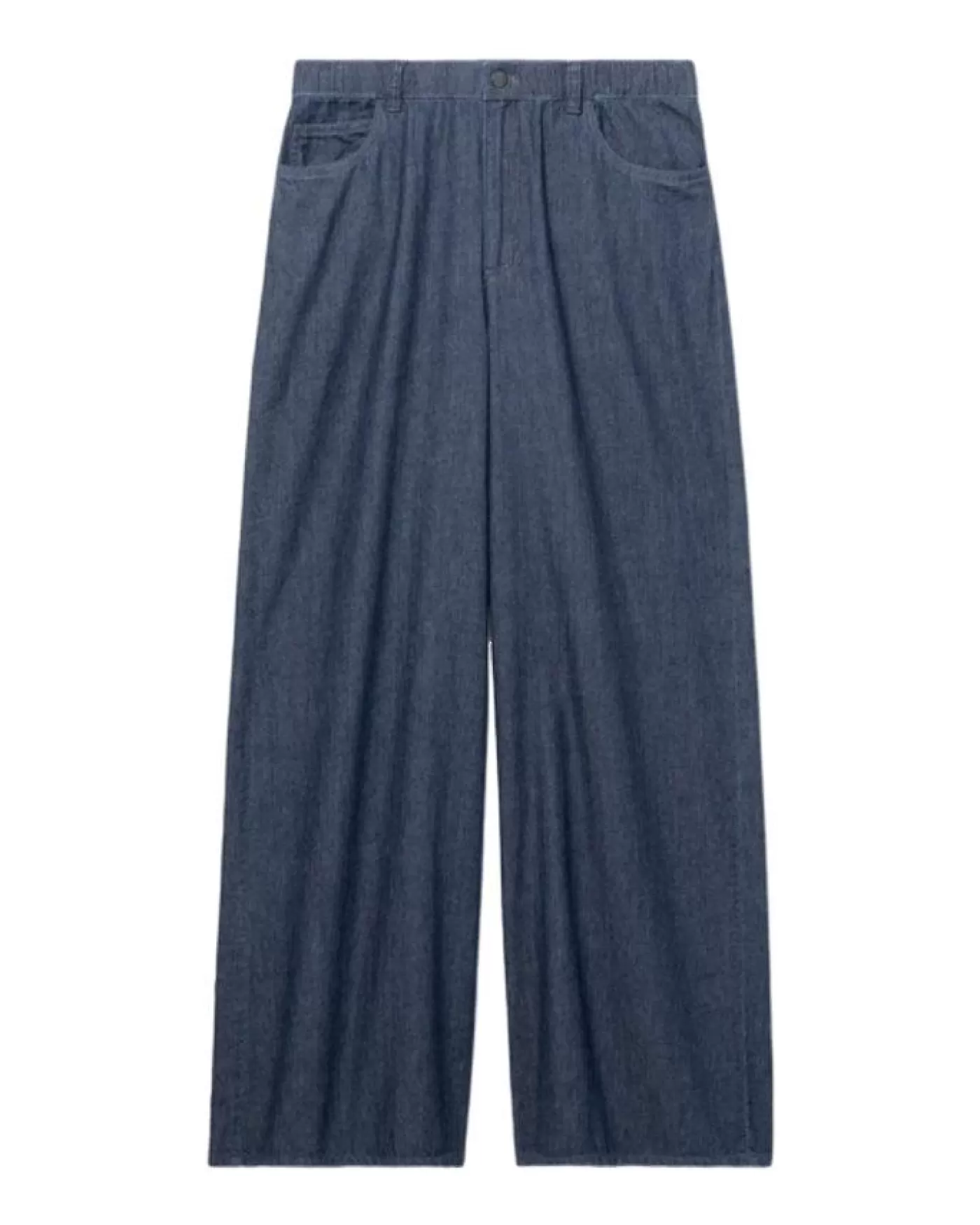 Eileen Fisher Cotton Twill Wide Leg Pant Denim Fashion
