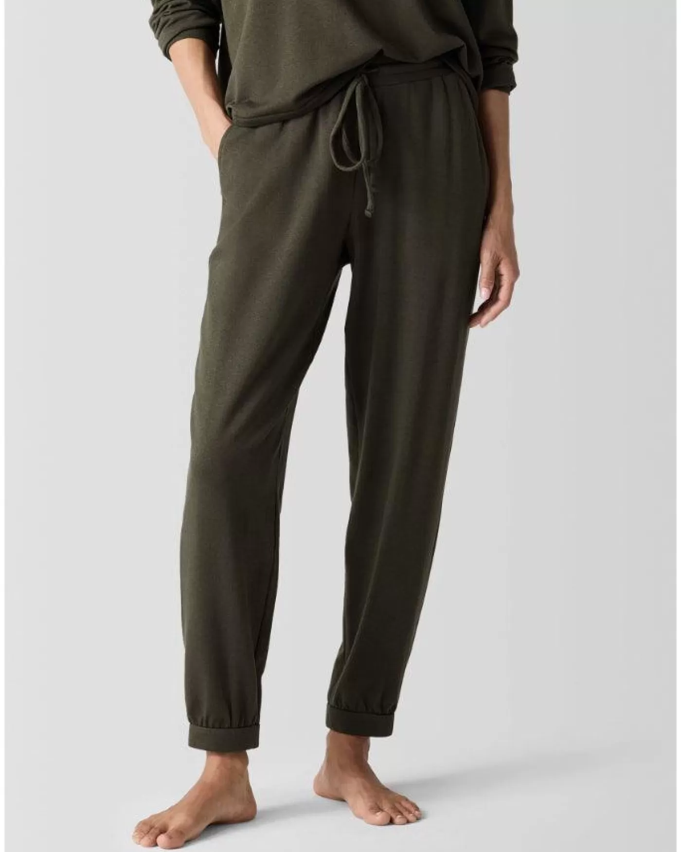 Eileen Fisher Cozy Ankle Track Pant WREN Sale