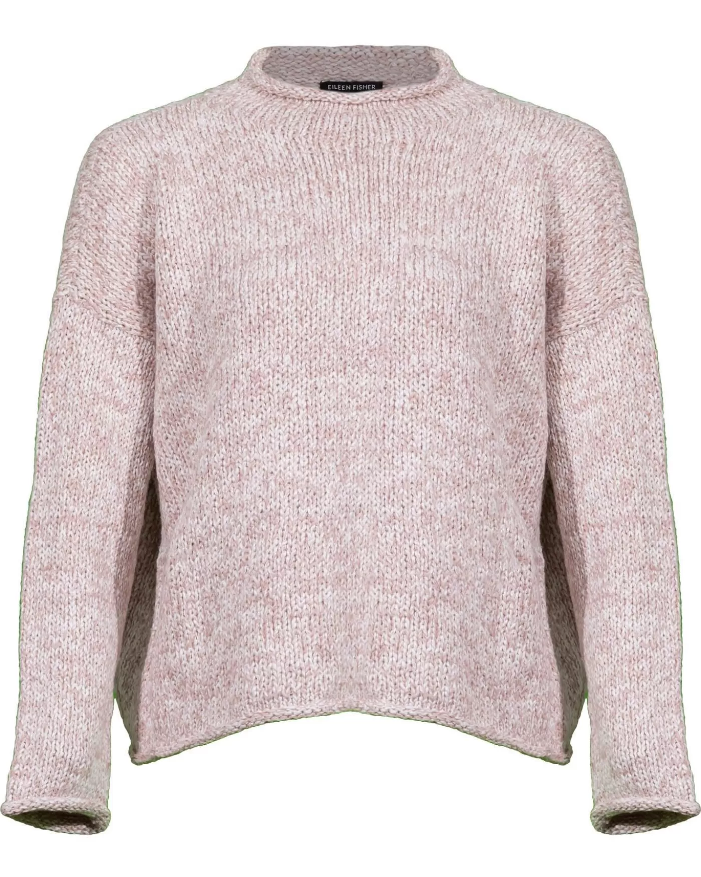 Eileen Fisher Orgain Cotton Funnel Neck Sweater OPAL Clearance