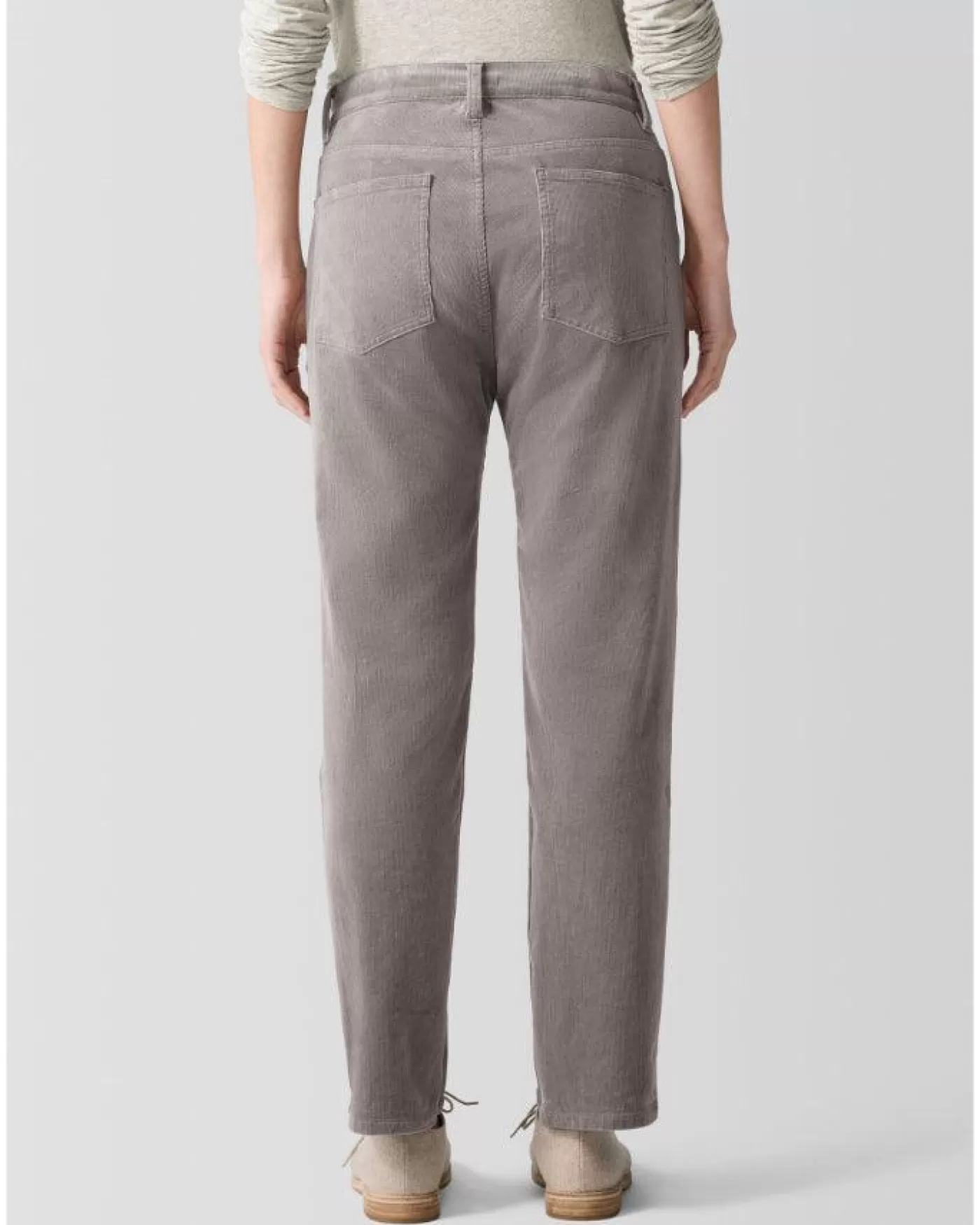 Eileen Fisher Organic Cotton Stretch Corduroy Straight Pant Taupe/blush Cheap