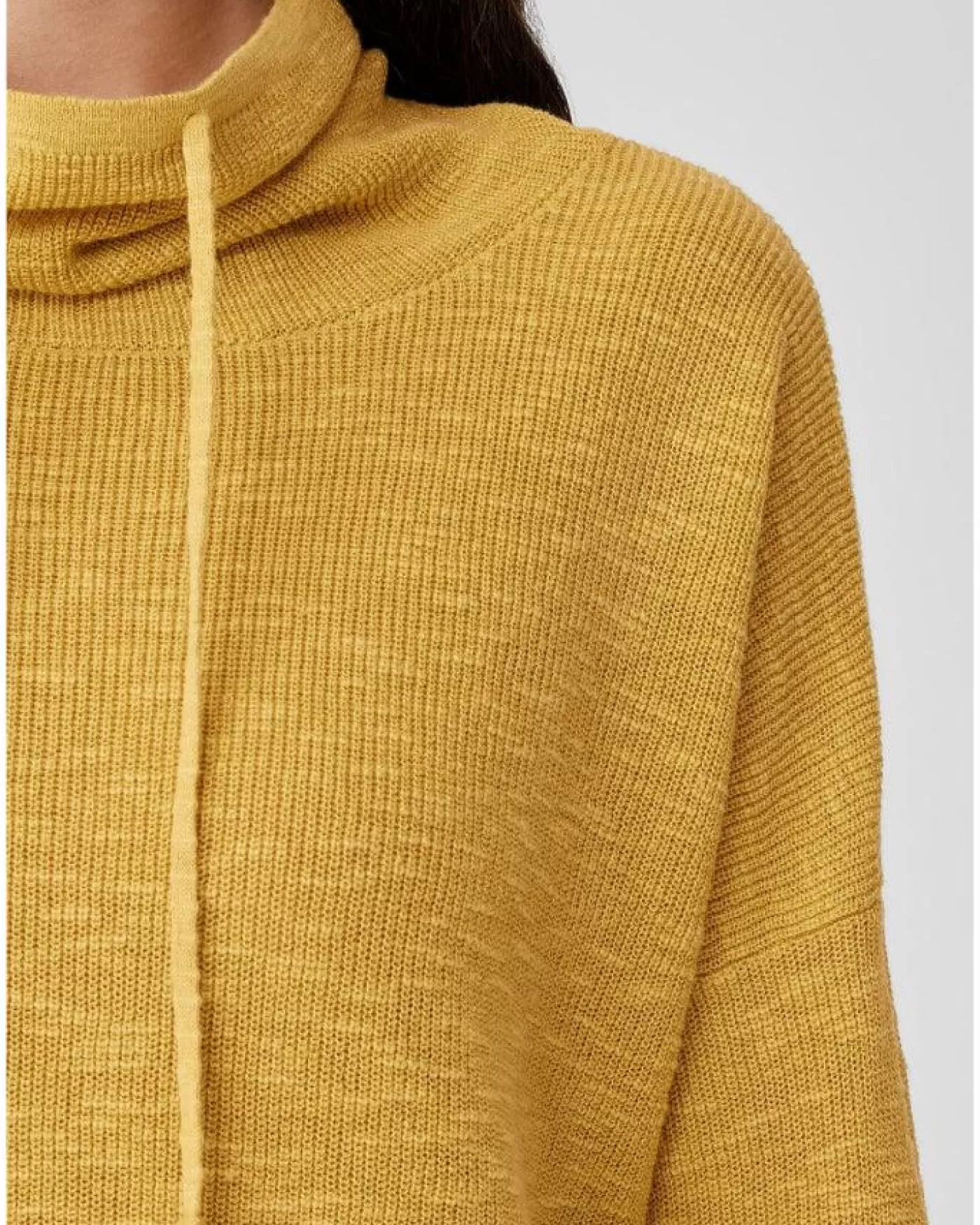 Eileen Fisher Organic Linen Cotton Slub Funnel Neck Top LEMONDROP Hot