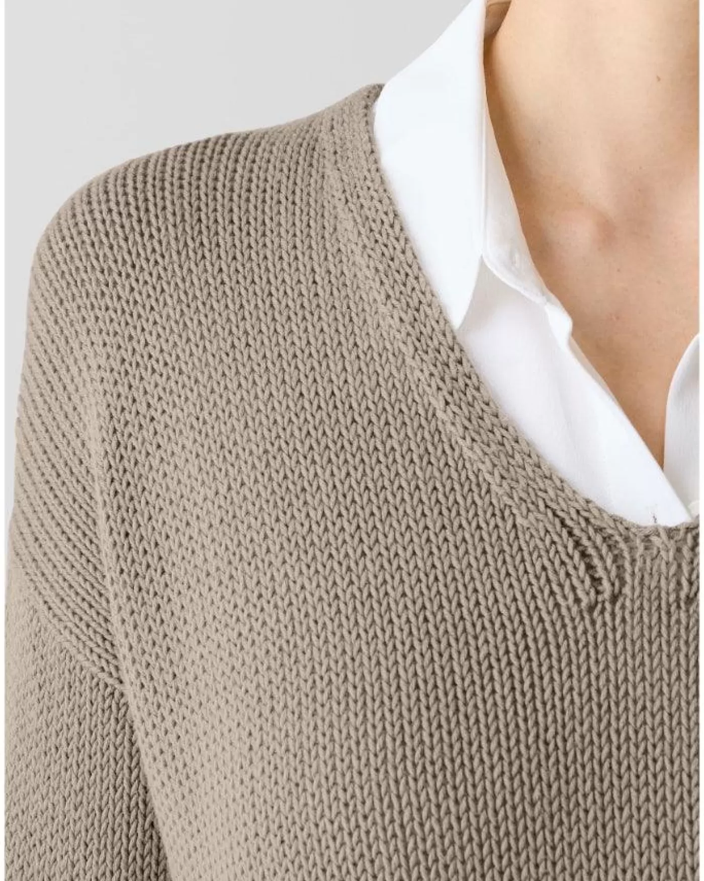 Eileen Fisher Peruvian Organic Cotton Cord Jersey V-Neck Sweater Store