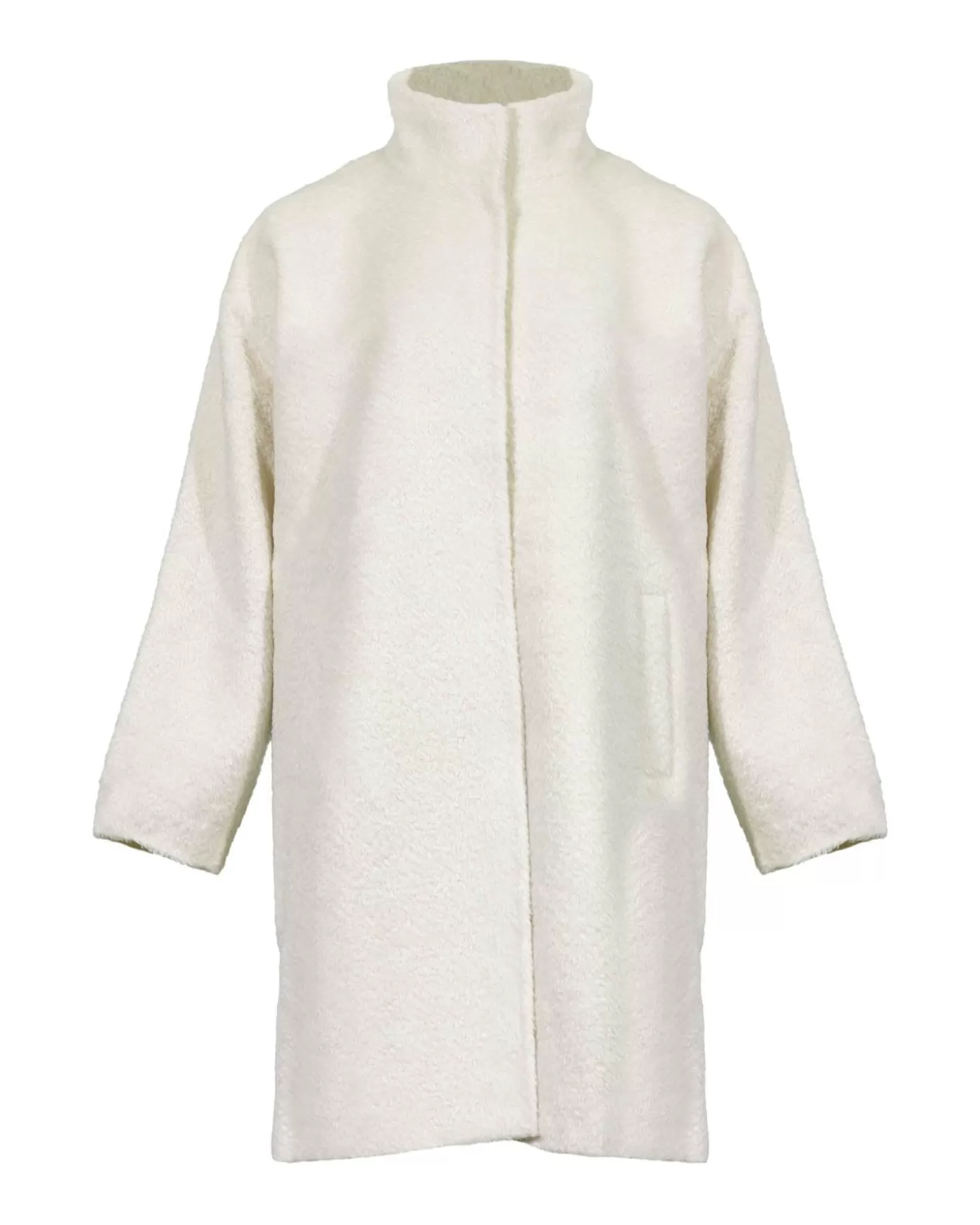 Eileen Fisher Sheared Suri Alpaca Stand Collar Coat Hot