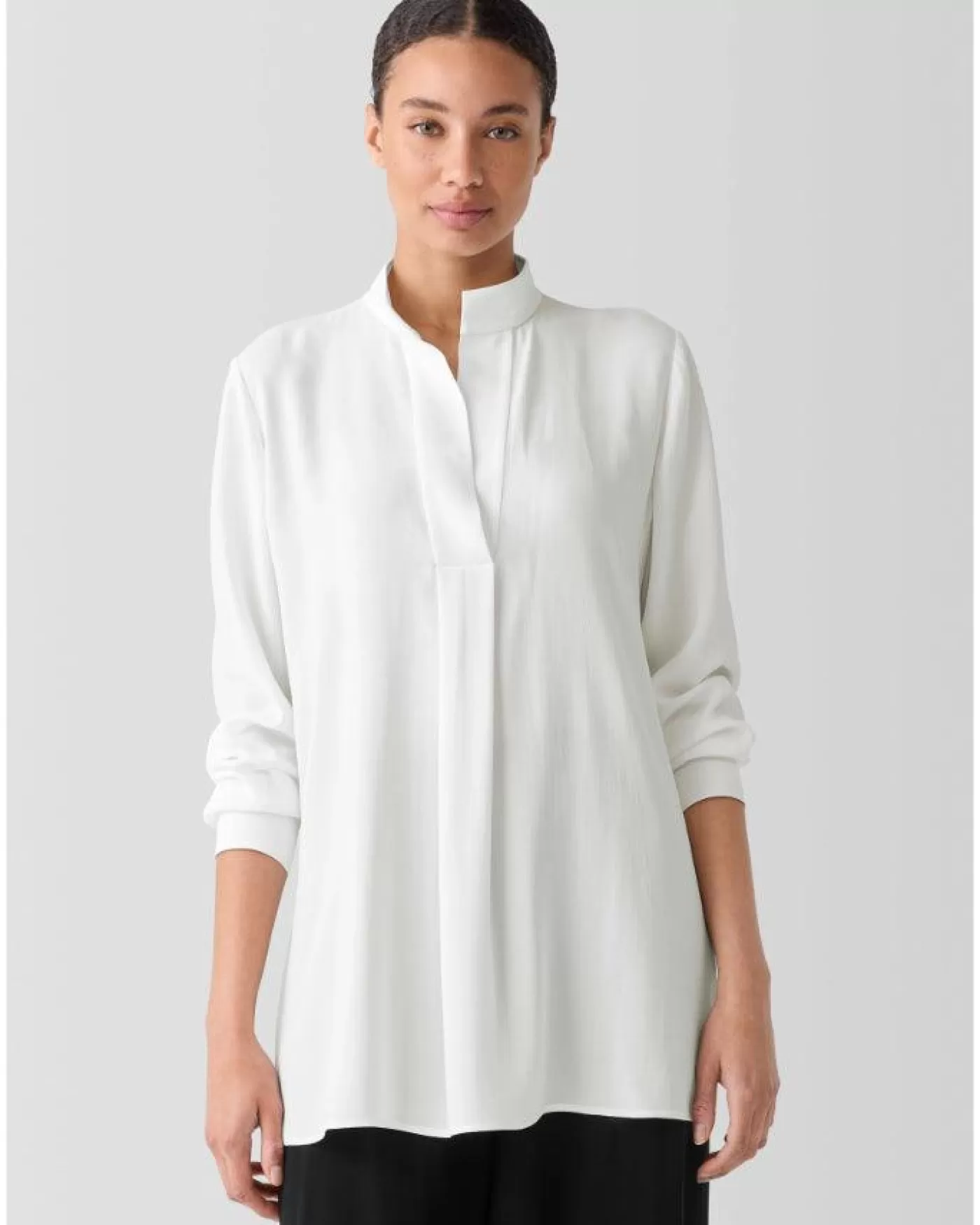 Eileen Fisher Stand Collar Tunic Ivory Discount