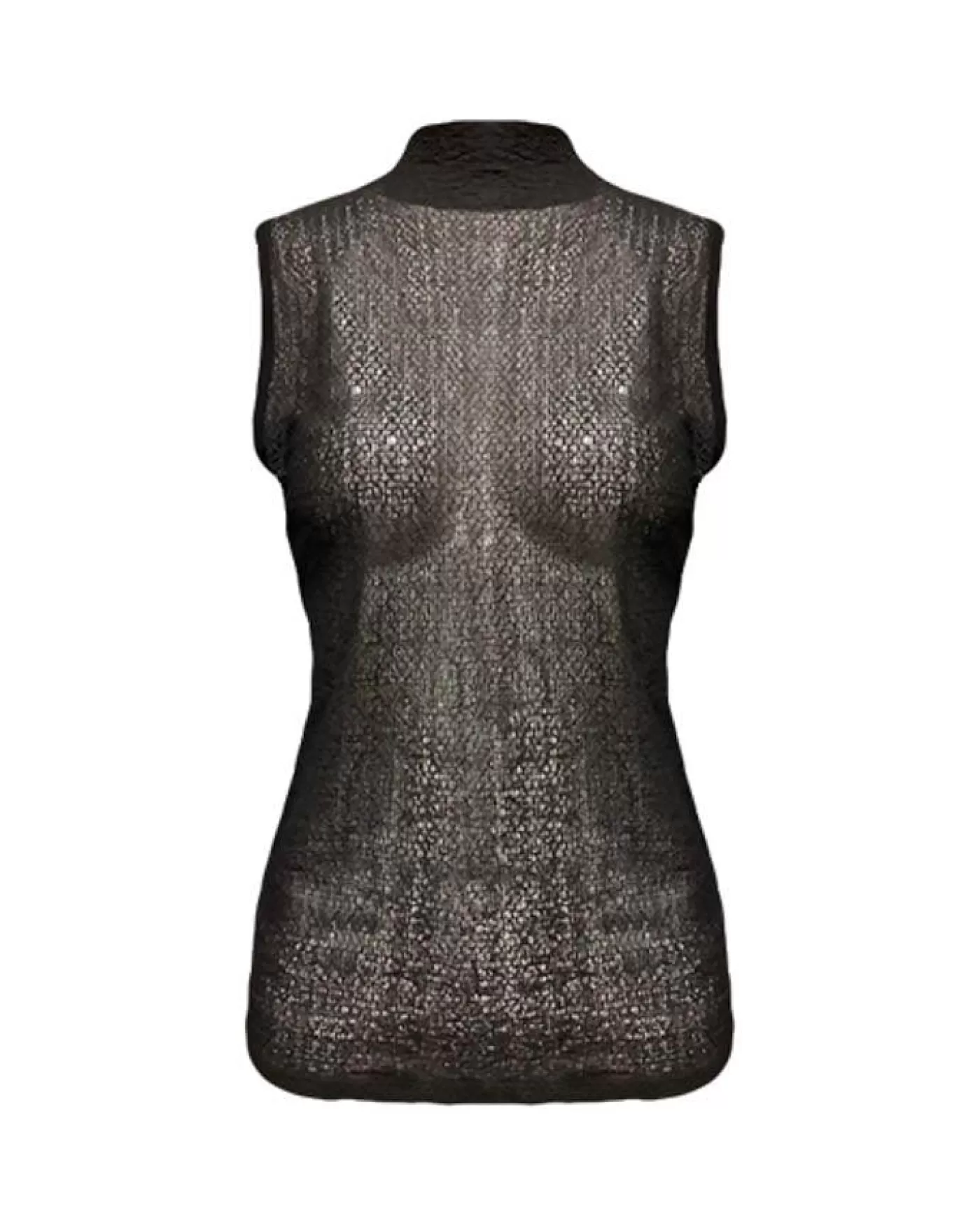 Frame Textured Pattern Mesh Tank Top Black Shop