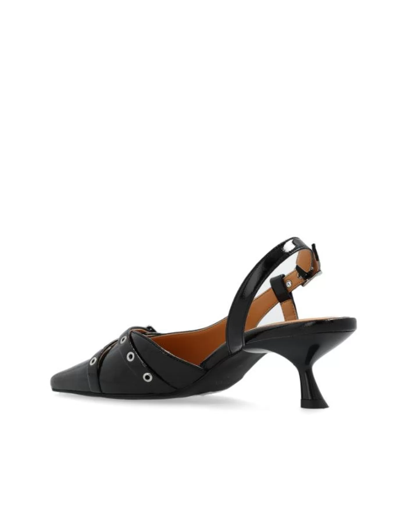 Ganni Eyelets Kitten Heel Pump BLACK Sale