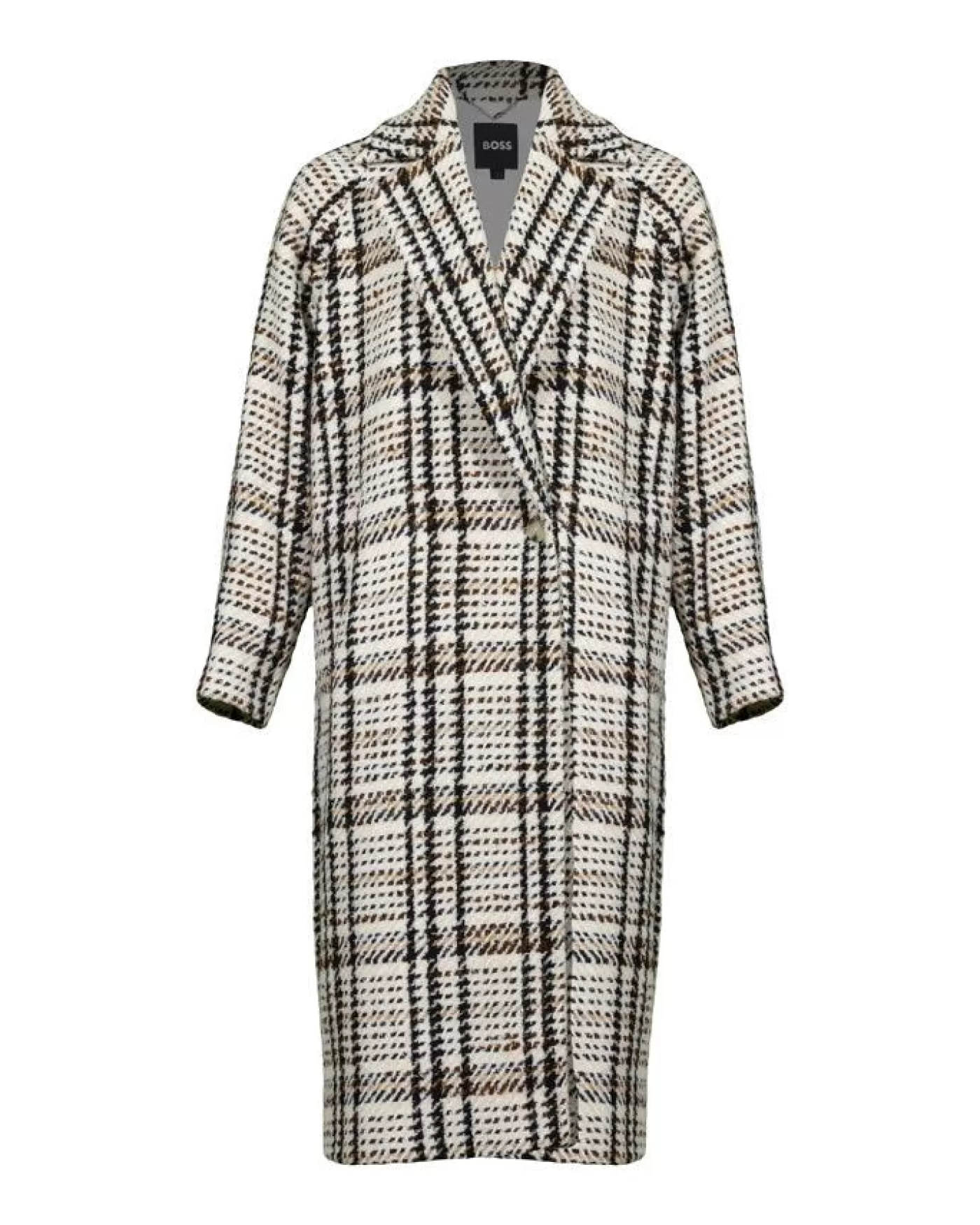 Boss Hugo Calorena Oversized Coat IVORY/COGNAC Clearance