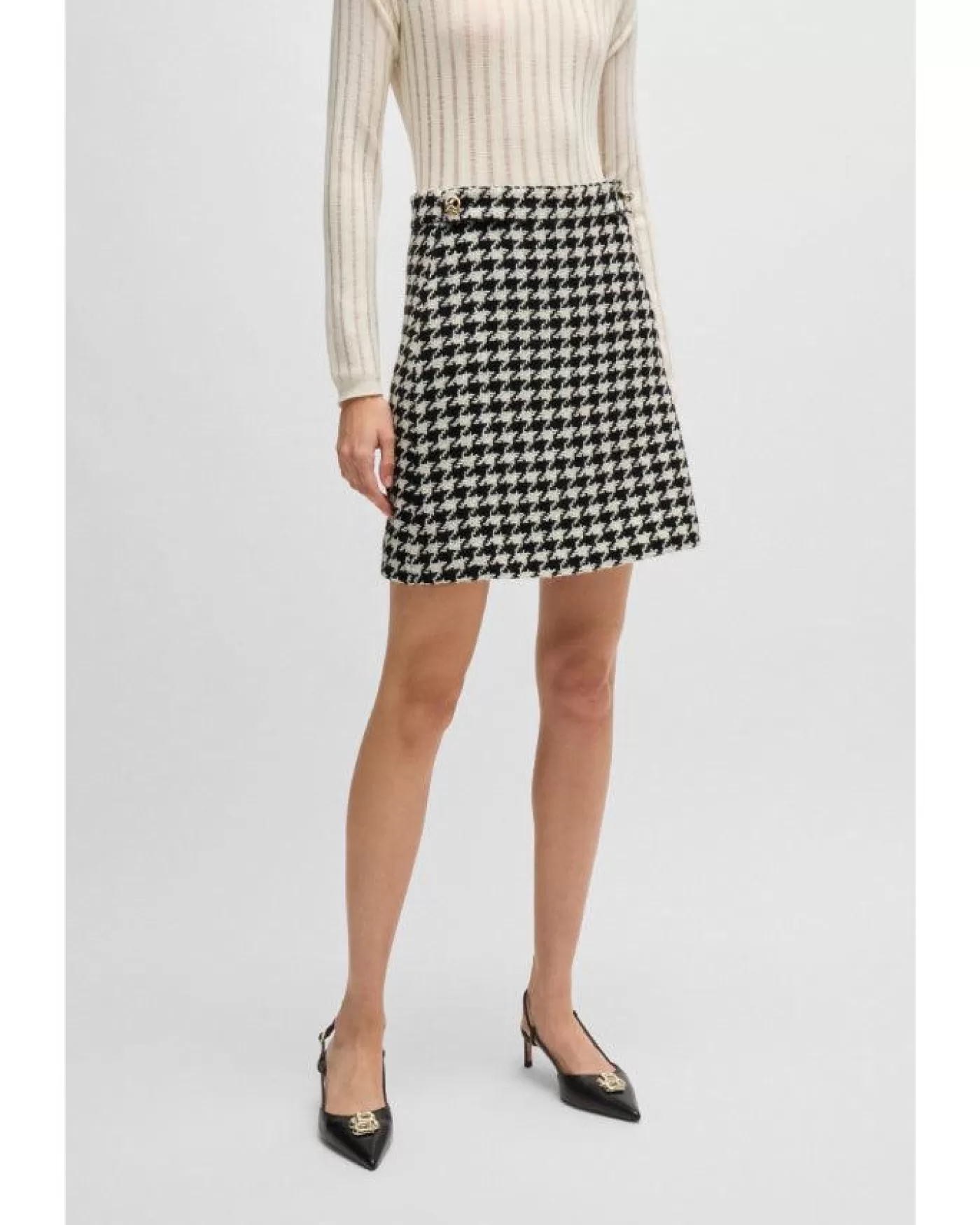 Hugo Vupita Houndstooth Mini Skirt 967-OPENMISC Cheap