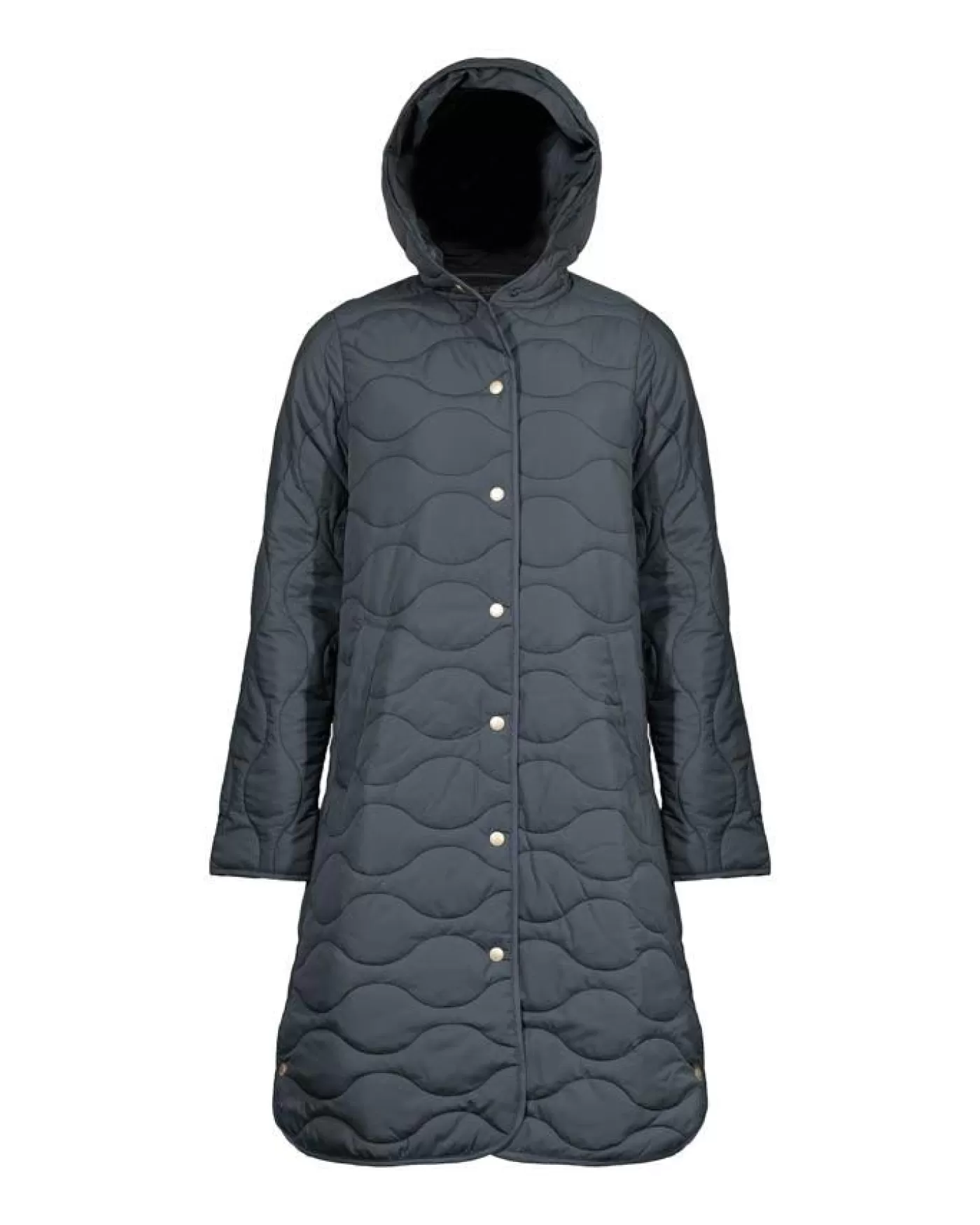 Ilse Jacobsen Long Quilted Hooded Coat ASPHALT Hot