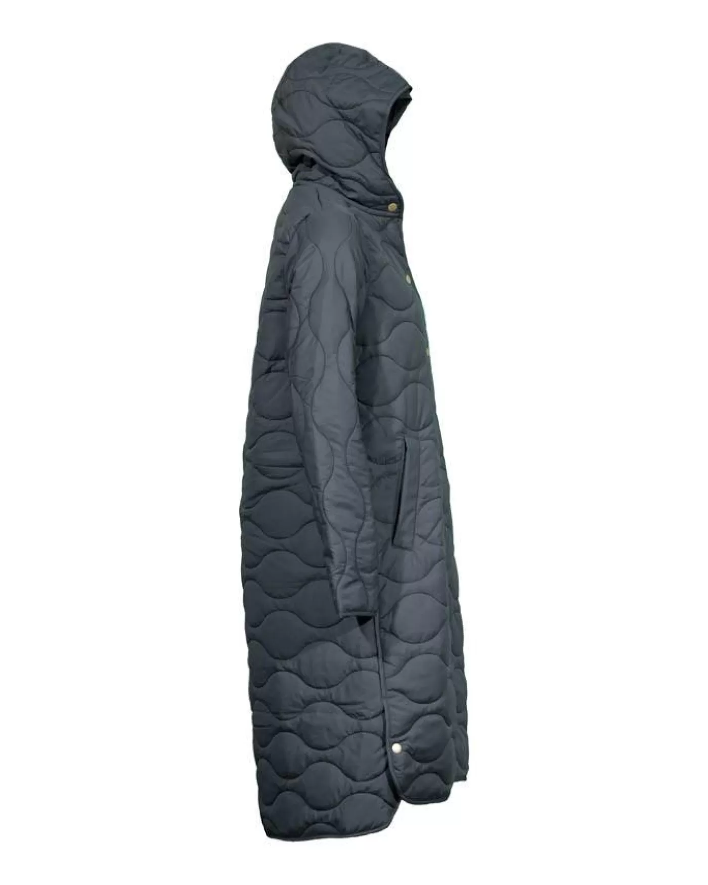 Ilse Jacobsen Long Quilted Hooded Coat ASPHALT Hot