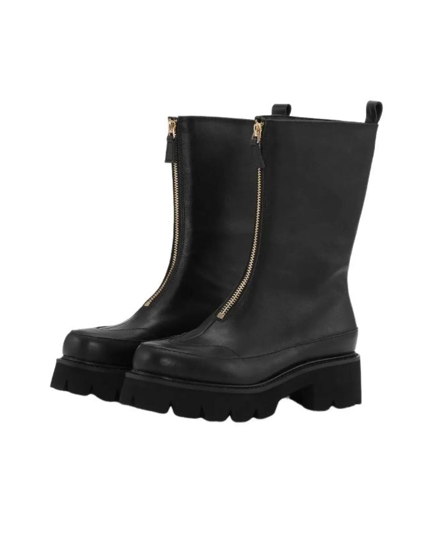 Ilse Jacobsen Miley Leather Front Zip Calf Boot Black Clearance