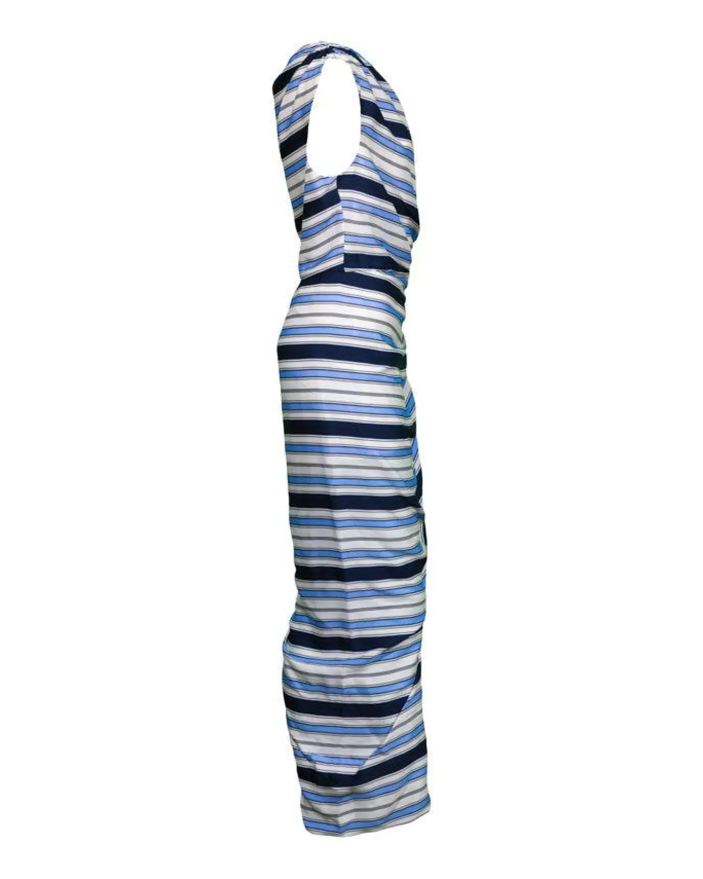 Veronica Beard Kadie Stretch Silk Charmeuse Stripe Dress - OFFWHITE/BLUE Best