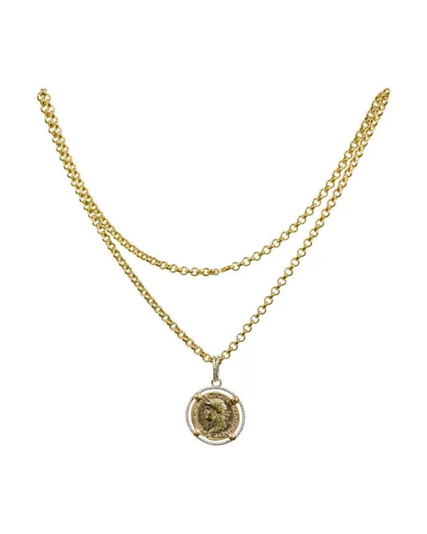 Karyn Chopik Roman Coin Necklace GOLD/BRONZE Best Sale