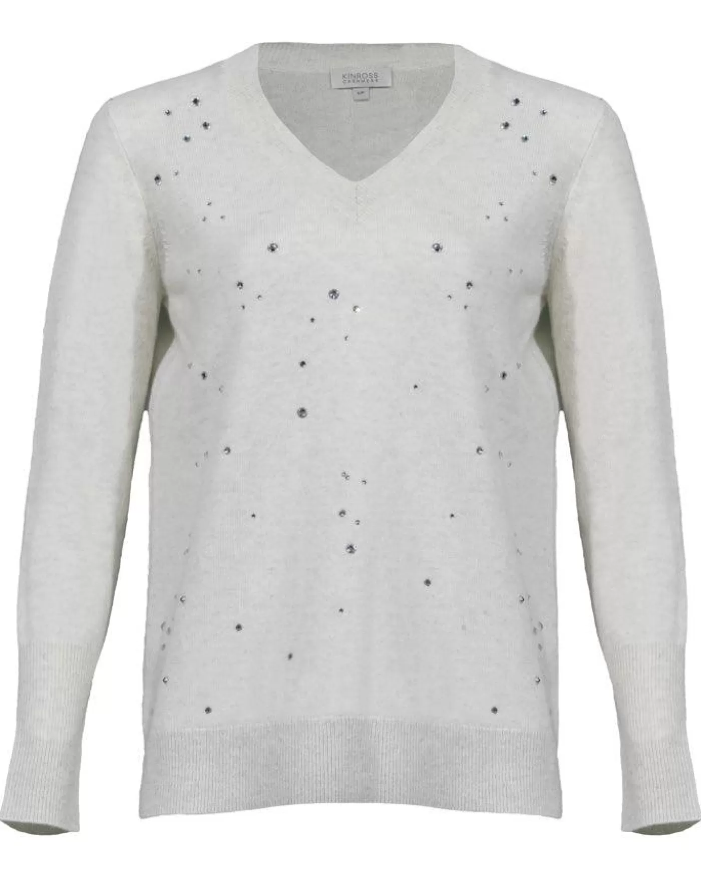 Kinross Cashmere Crystal Pullover WHISPER Discount