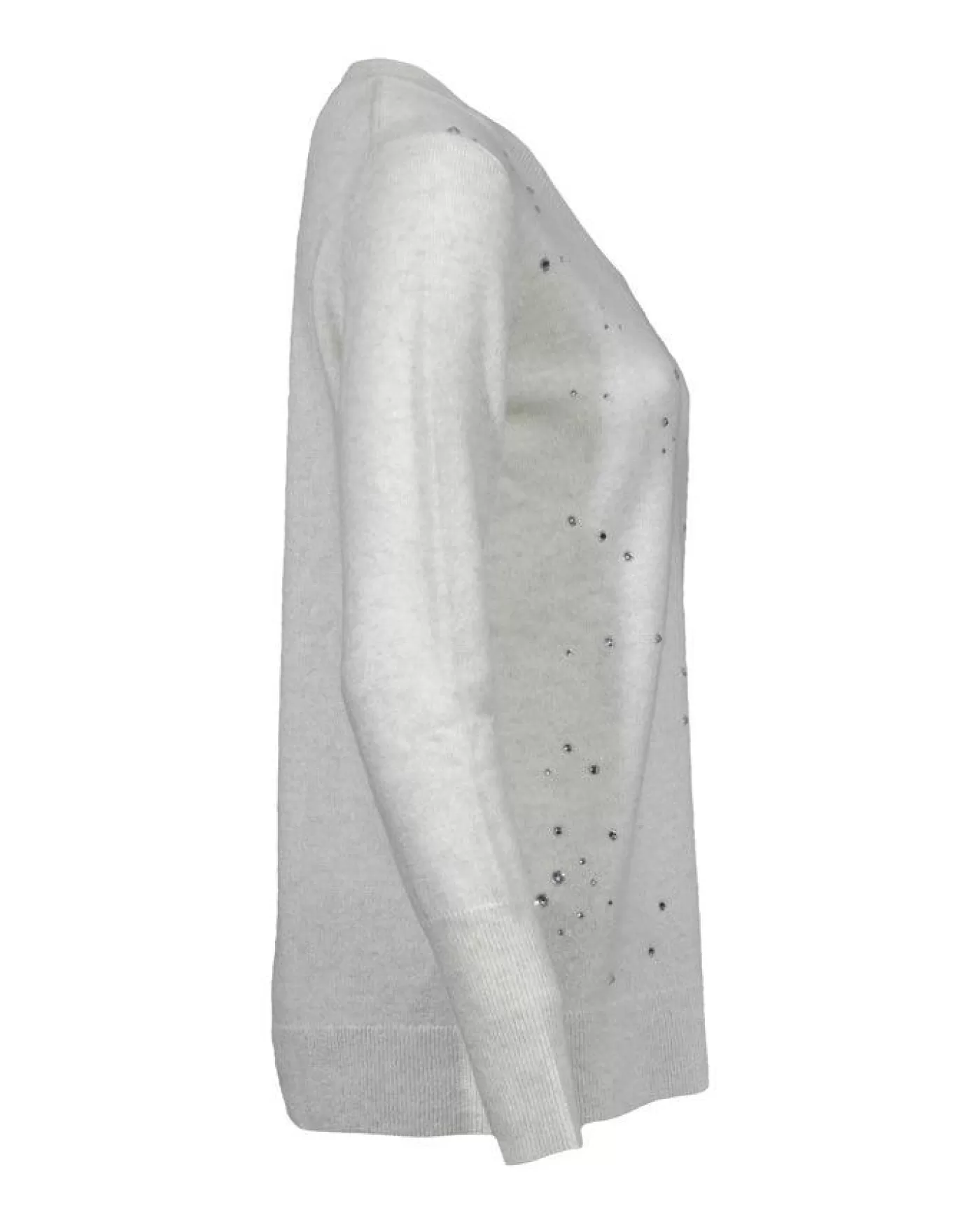 Kinross Cashmere Crystal Pullover WHISPER Discount