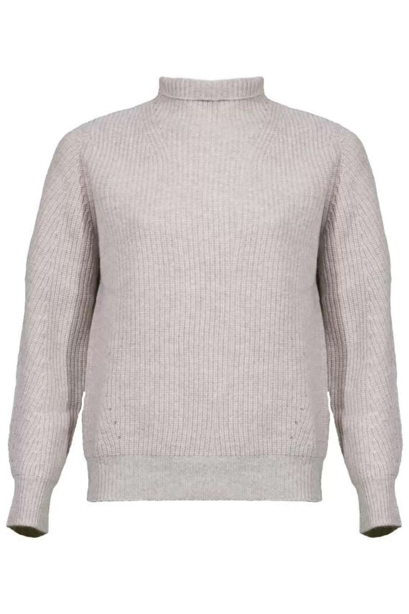 Kinross Cashmere Fashioned Cashmere Funnel Neck Pullover MUSHROOM Online