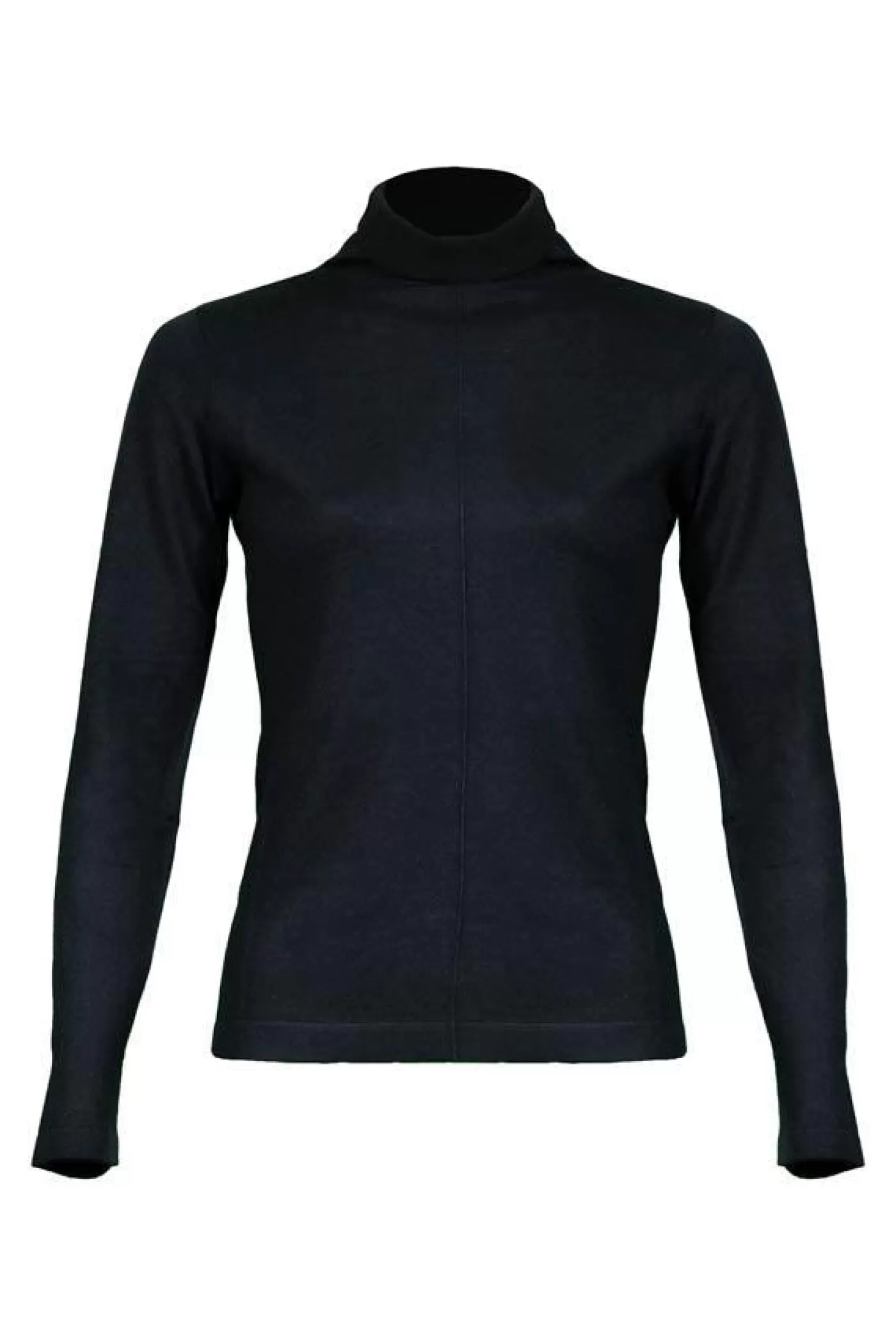 Kinross Cashmere Seamed Funnel Neck Pullover Black Fashion